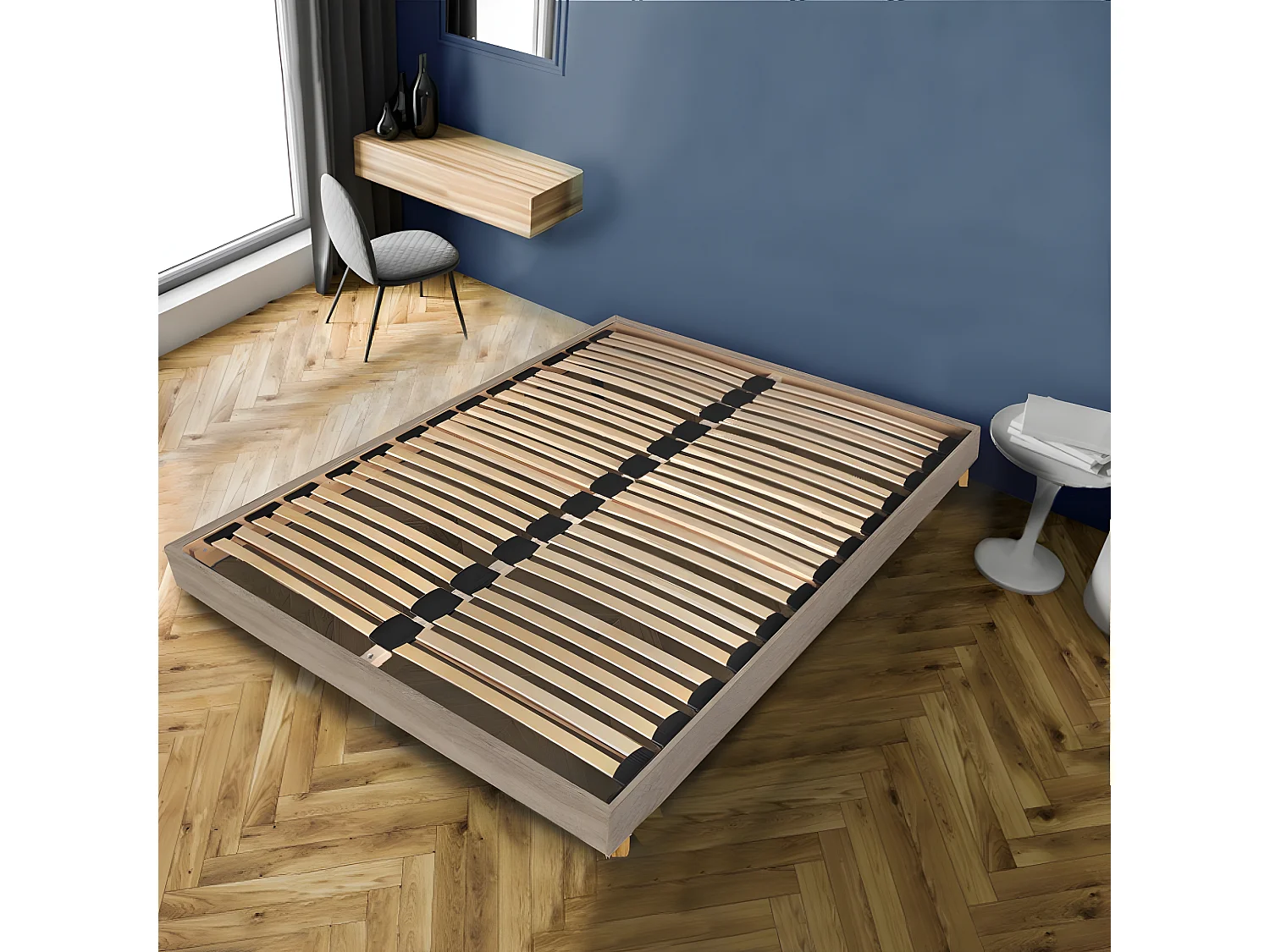 Sommier sur pied SOMKIT 160x200 / Décor Chêne grisé