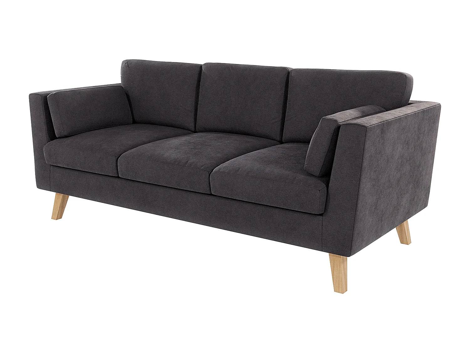 Sofa 3-Sitzer mit Holzbeinen im skandinavischen Stil Tristan