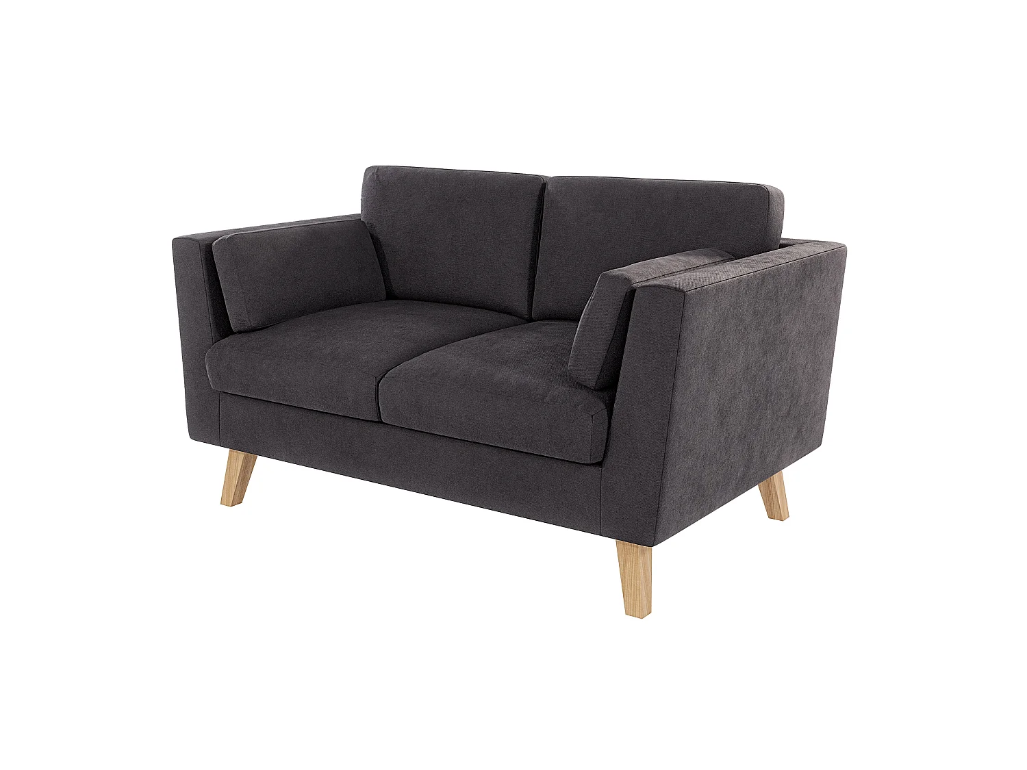 Canapé 2 places en microfibre gris anthracite