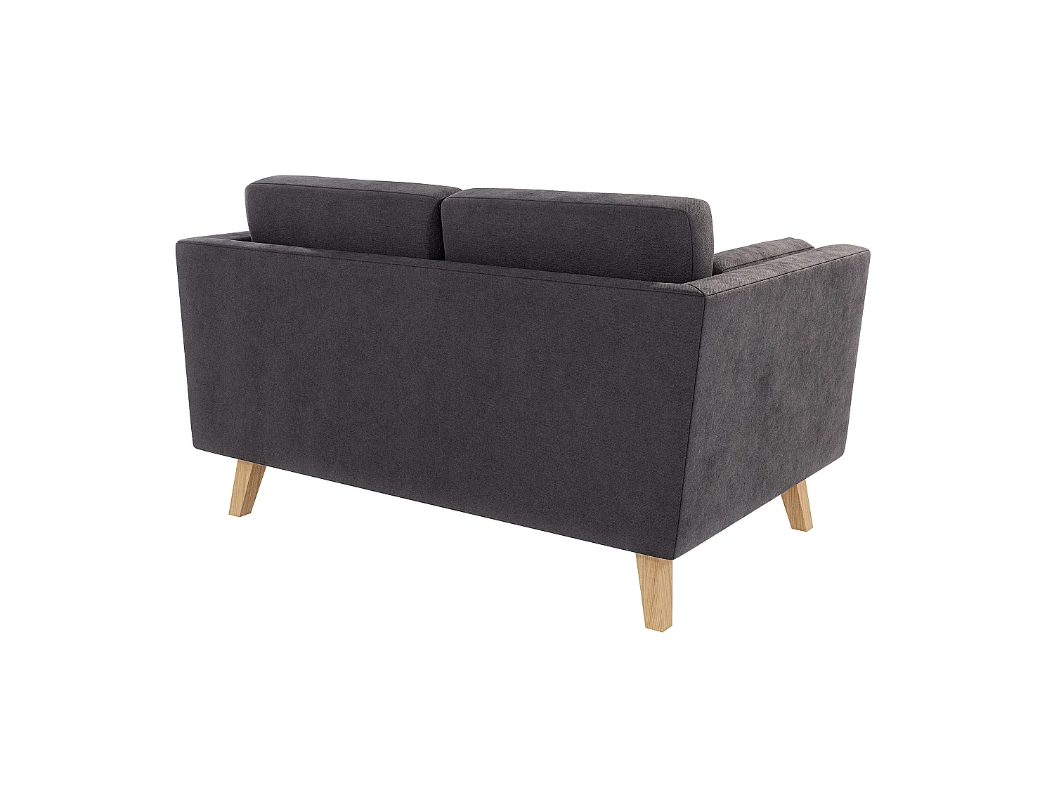 Canapé 2 places en microfibre gris anthracite