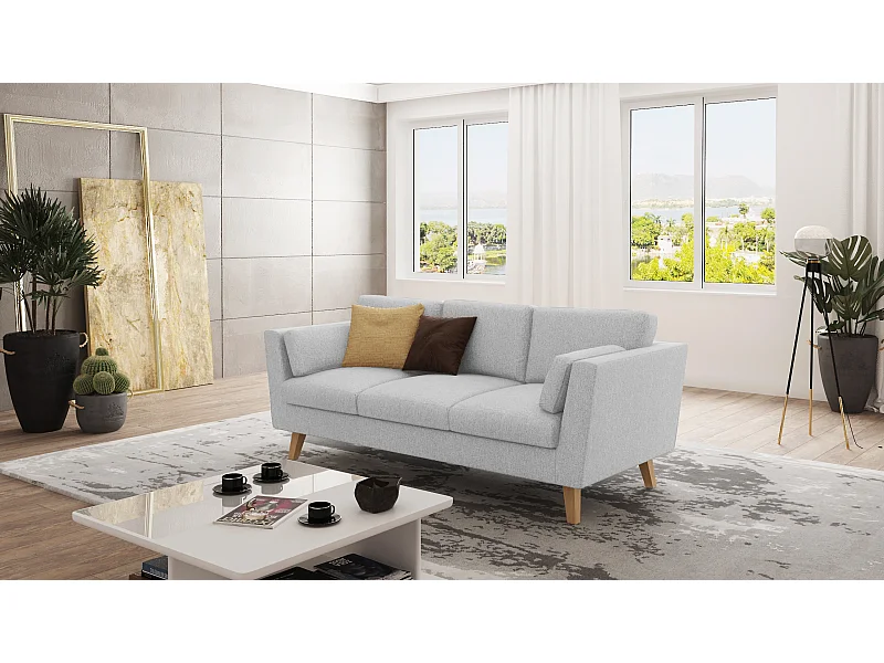 Sofa 3-Sitzer mit Holzbeinen im skandinavischen Stil Tristan