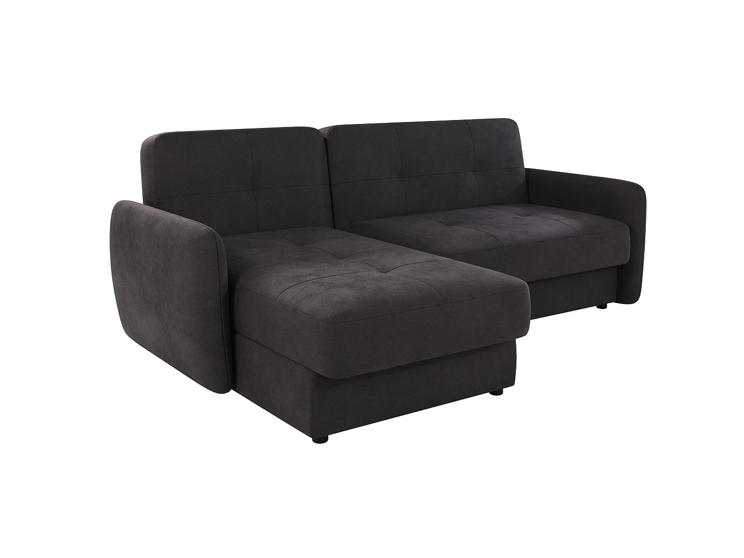 Canapé d'angle convertible clic-clac 4 places en microfibre gris anthracite VICTORIA