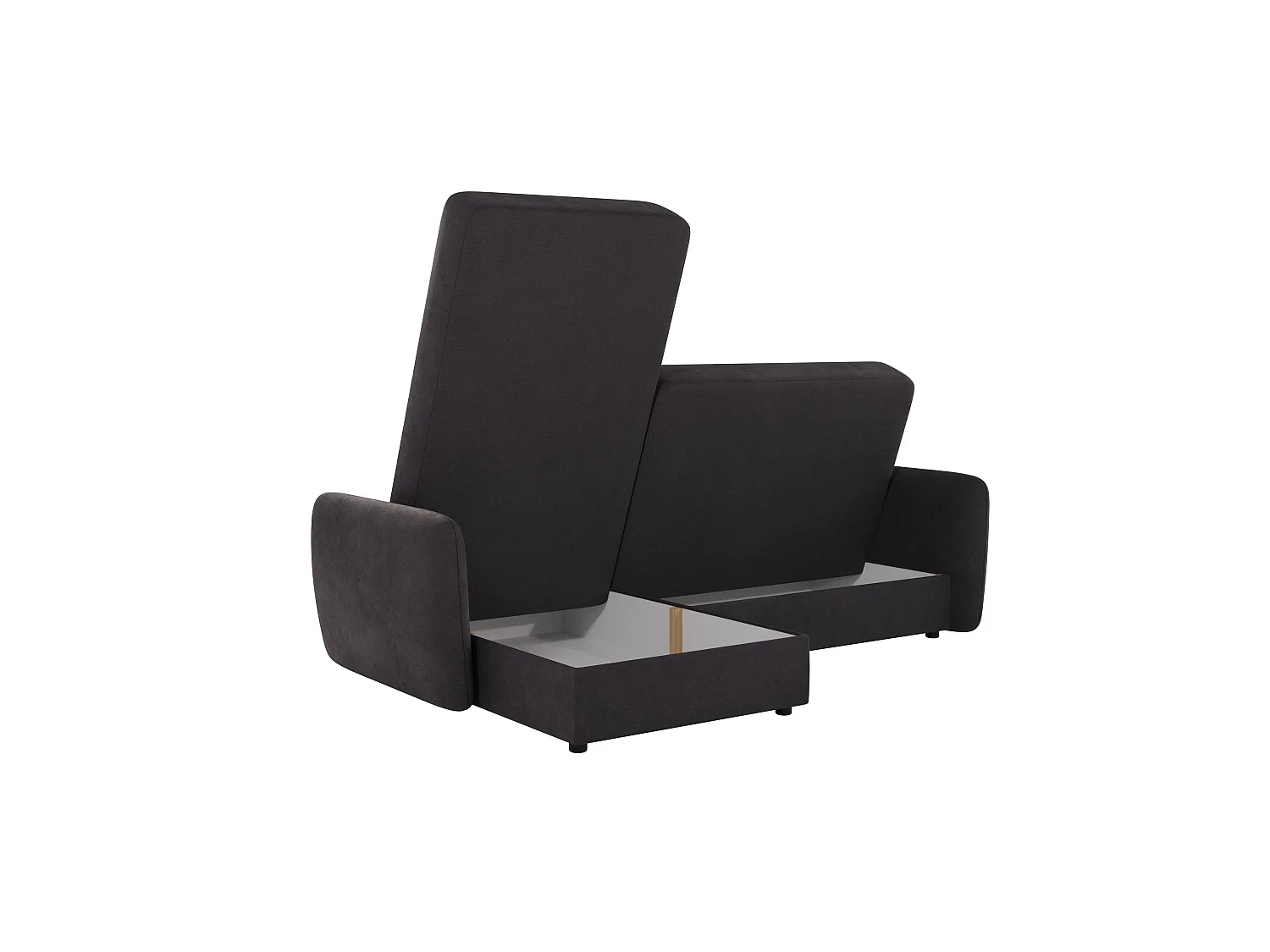 Canapé d'angle convertible clic-clac 4 places en microfibre gris anthracite VICTORIA