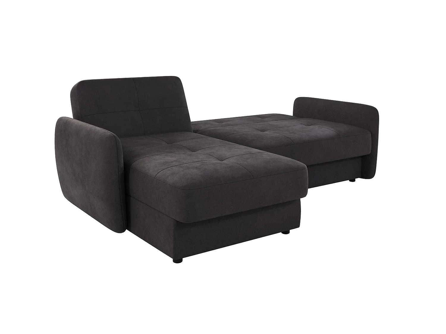 Canapé d'angle convertible clic-clac 4 places en microfibre gris anthracite VICTORIA