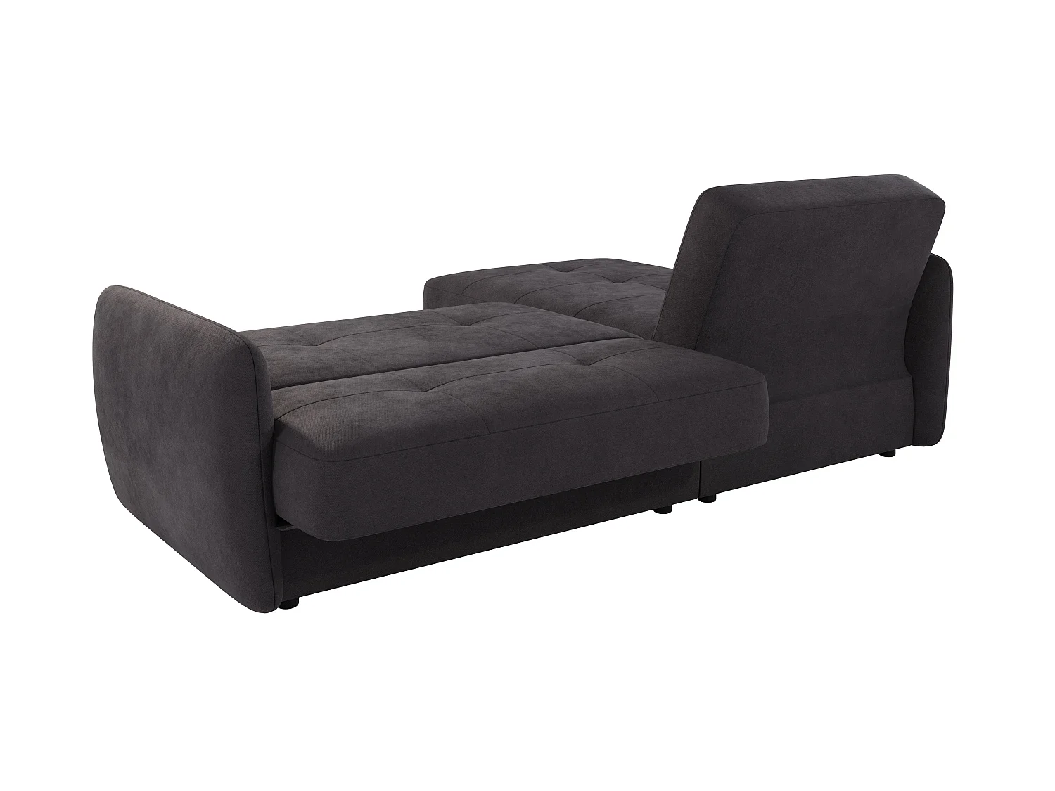 Canapé d'angle convertible clic-clac 4 places en microfibre gris anthracite VICTORIA