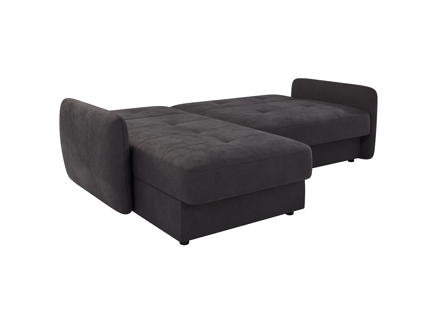 Canapé d'angle convertible clic-clac 4 places en microfibre gris anthracite VICTORIA