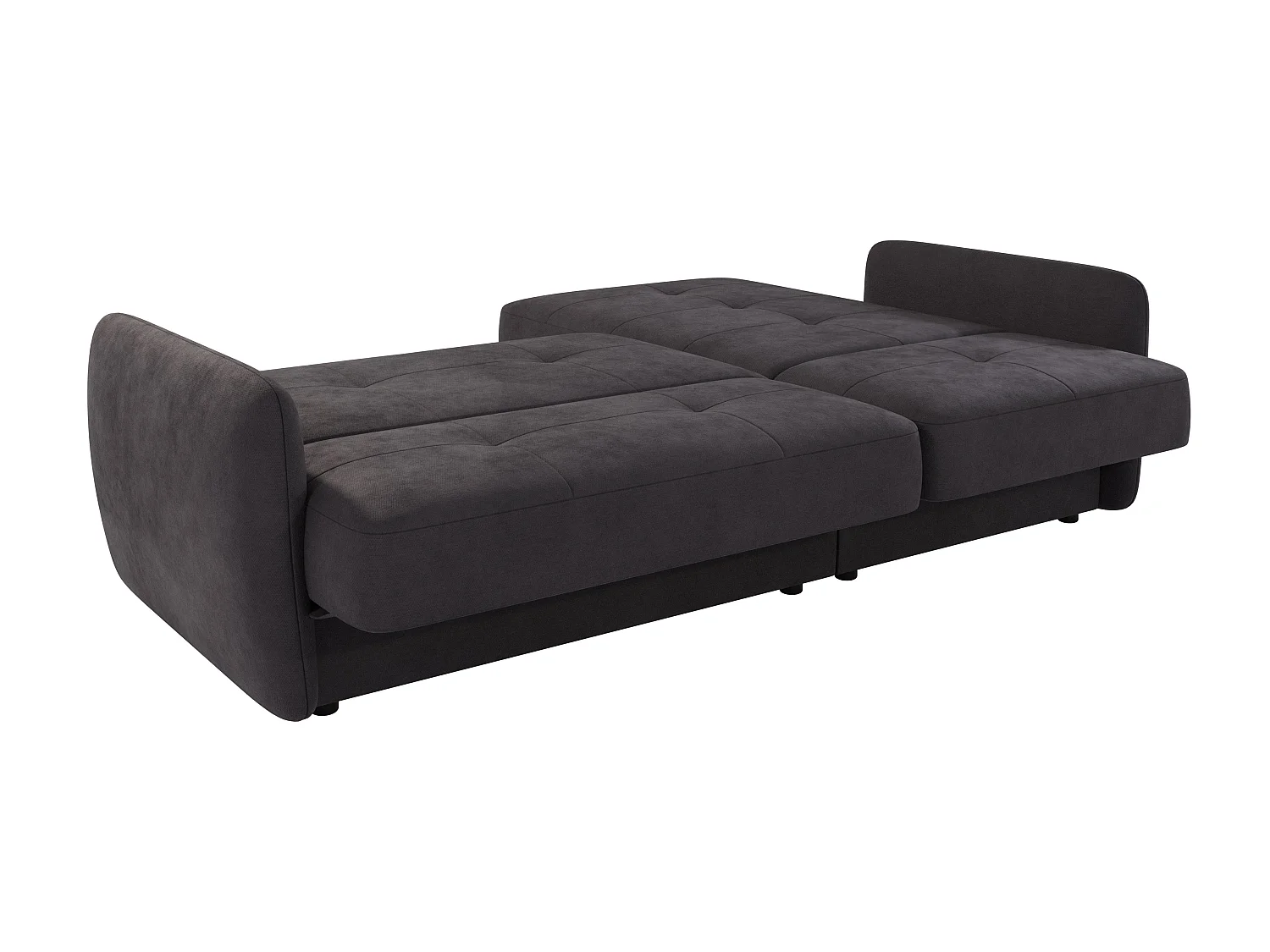 Canapé d'angle convertible clic-clac 4 places en microfibre gris anthracite VICTORIA