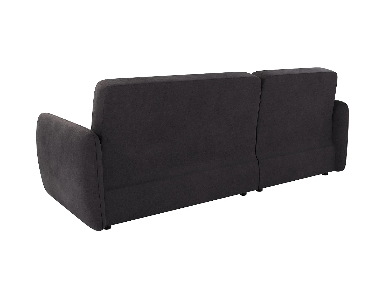 Canapé d'angle convertible clic-clac 4 places en microfibre gris anthracite VICTORIA