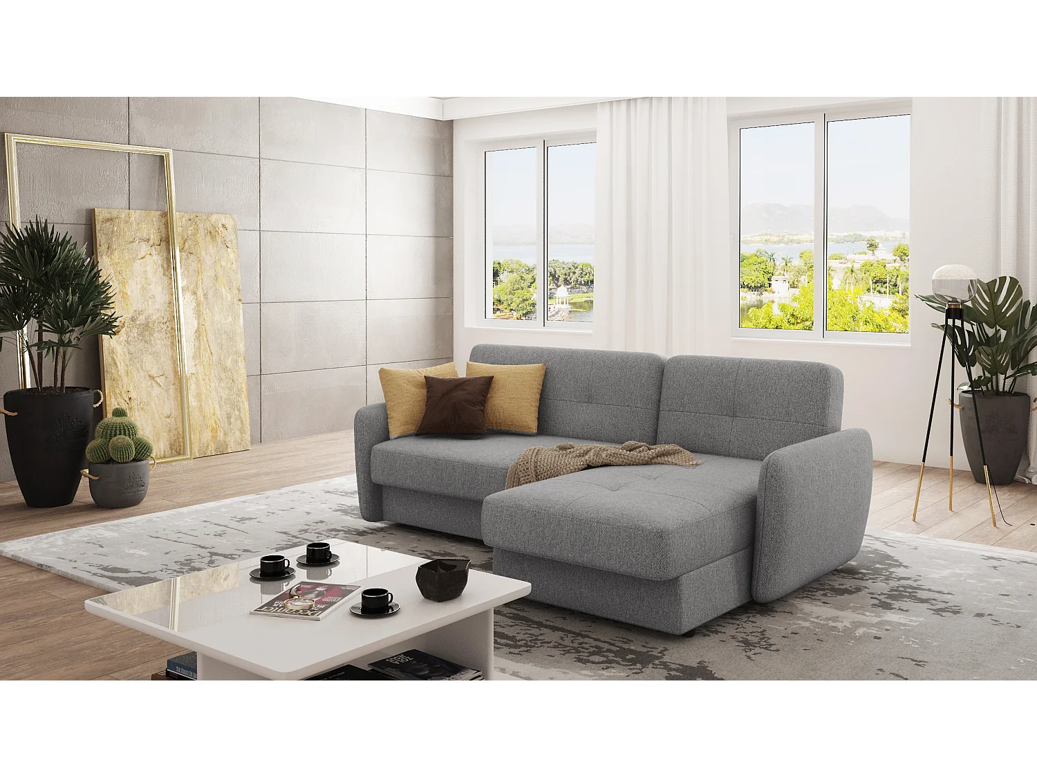 Modernes Ecksofa Victoria mit Ottomane