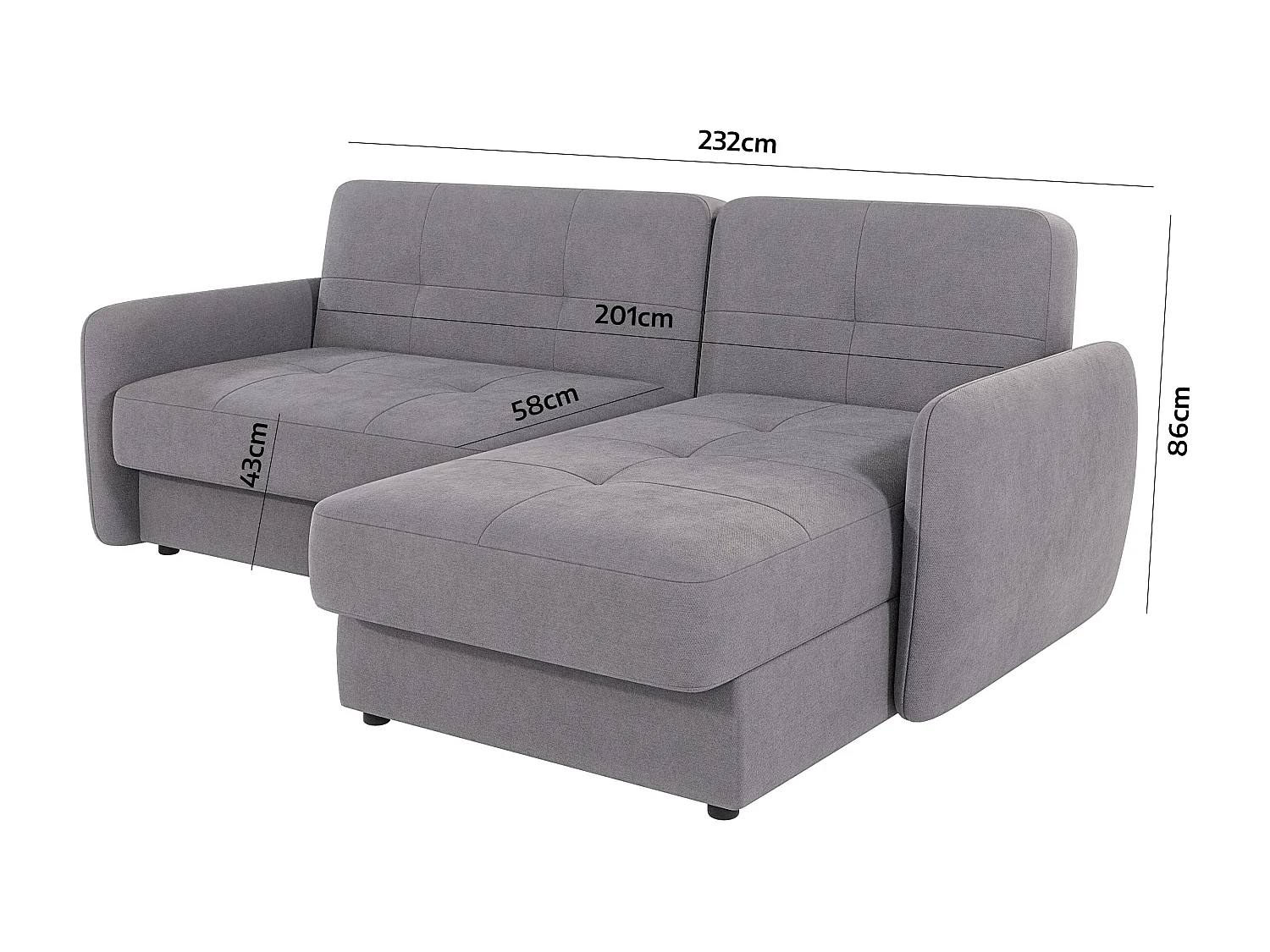 Modernes Ecksofa Victoria mit Ottomane