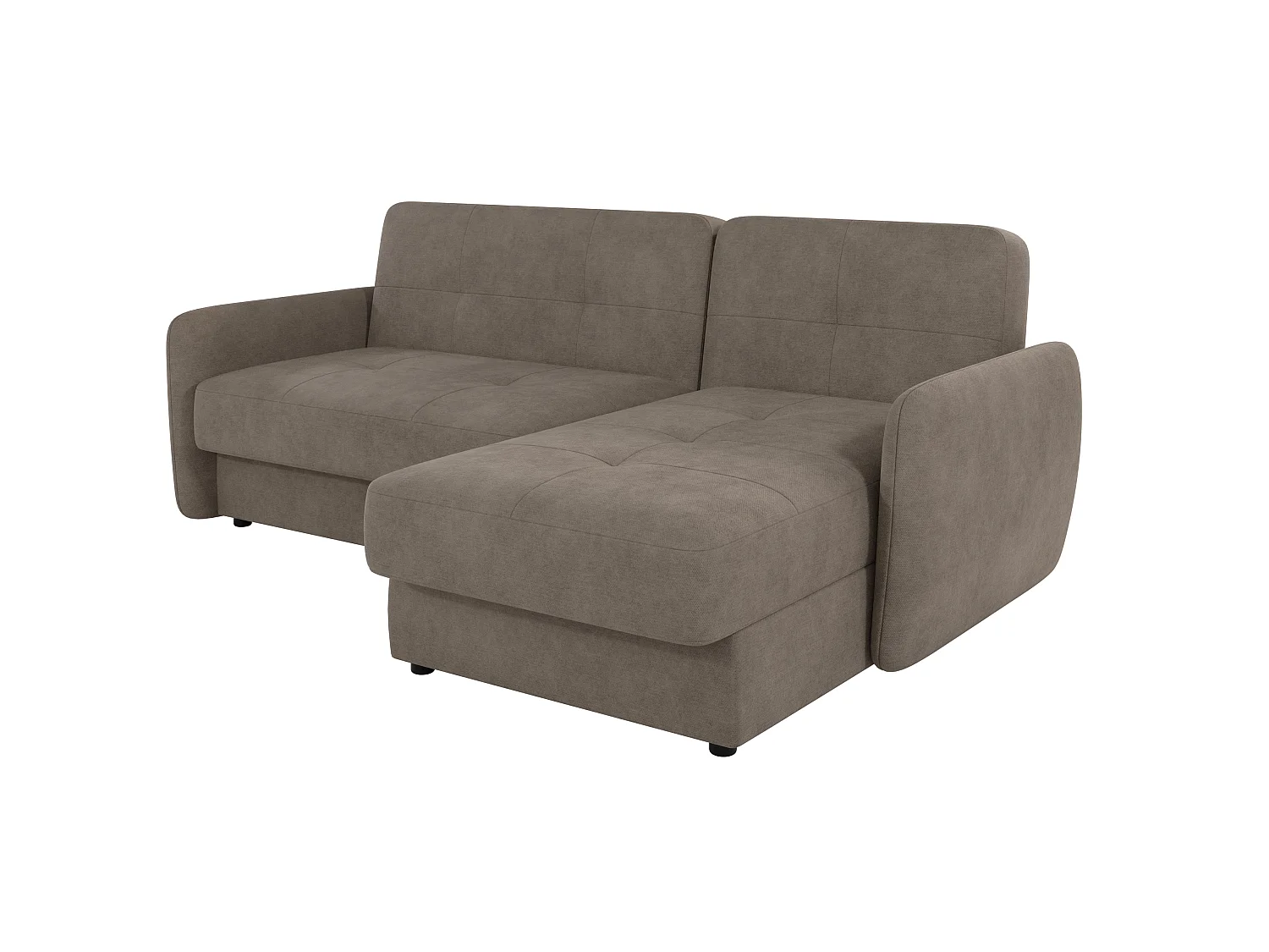 Canapé d'angle convertible clic-clac 4 places en microfibre beige VICTORIA