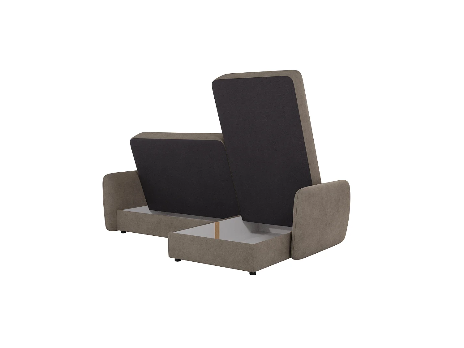 Canapé d'angle convertible clic-clac 4 places en microfibre beige VICTORIA