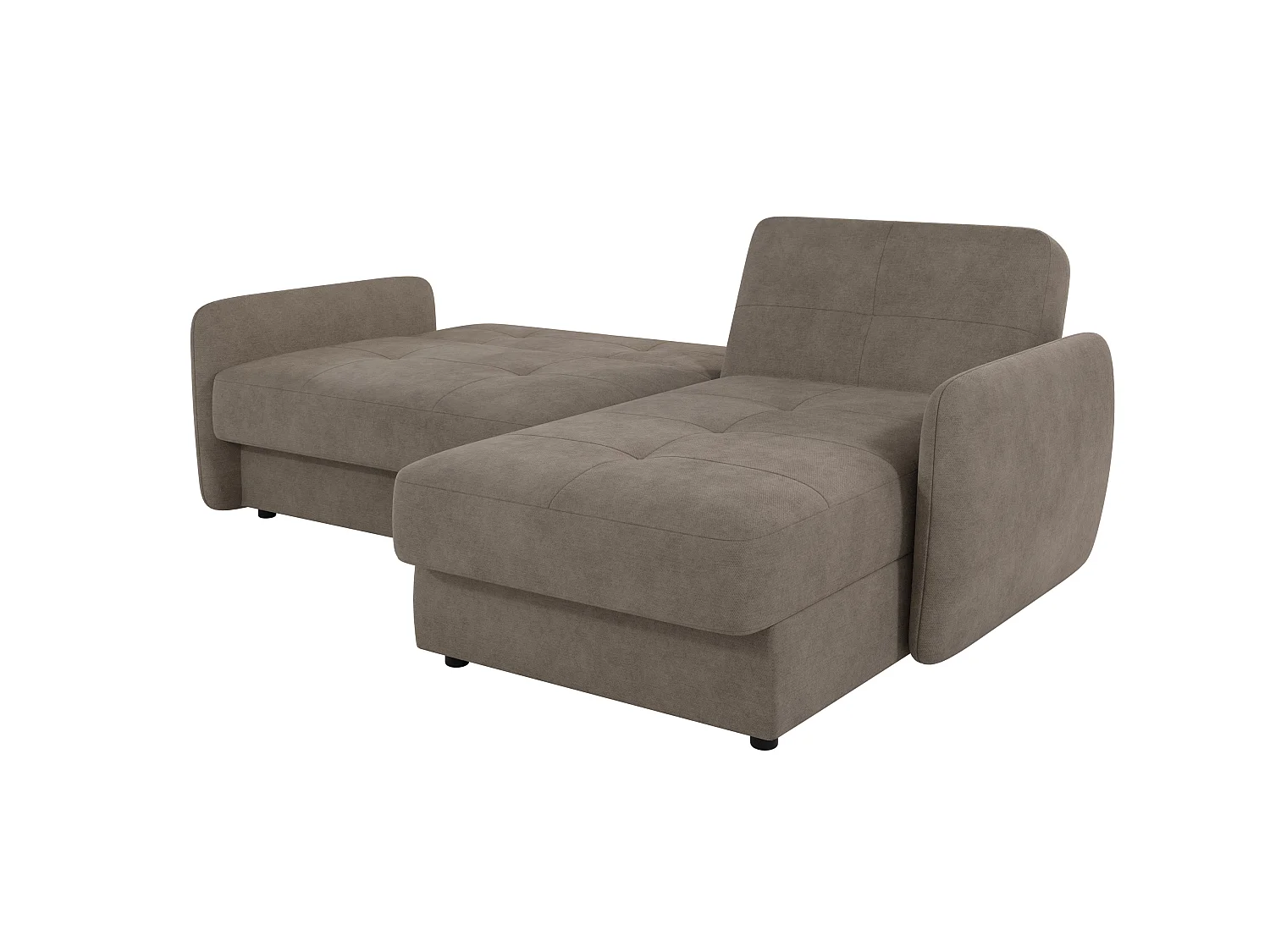 Canapé d'angle convertible clic-clac 4 places en microfibre beige VICTORIA