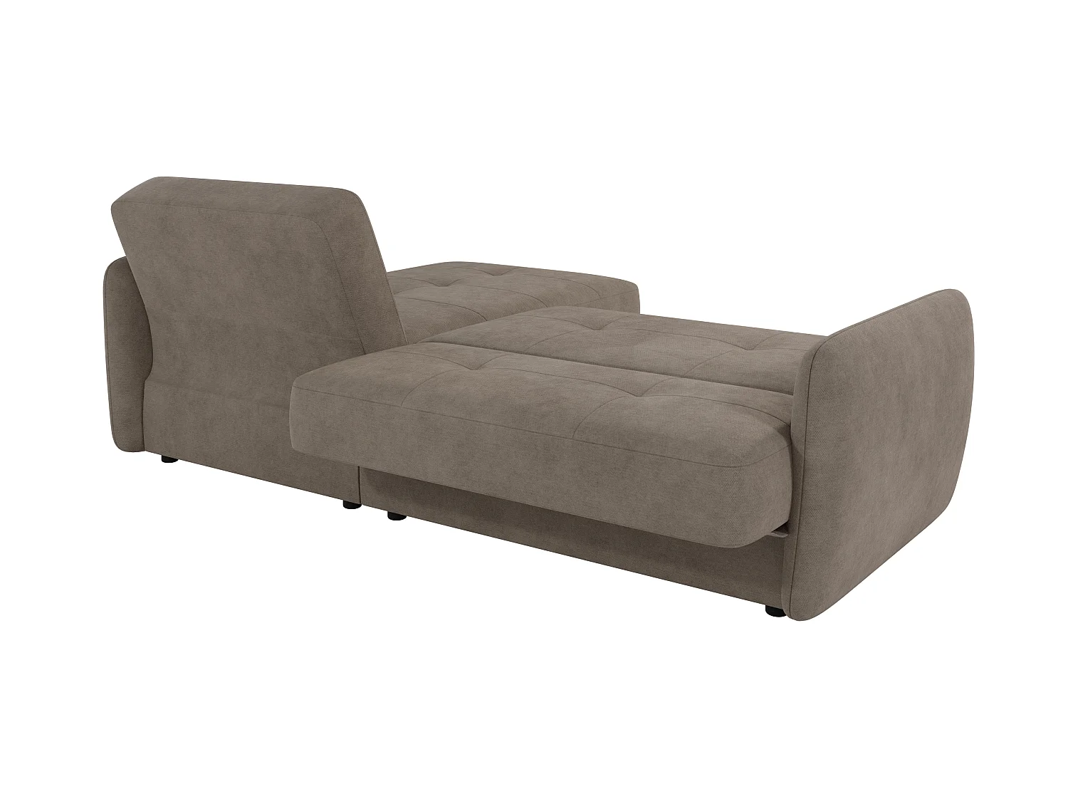Canapé d'angle convertible clic-clac 4 places en microfibre beige VICTORIA