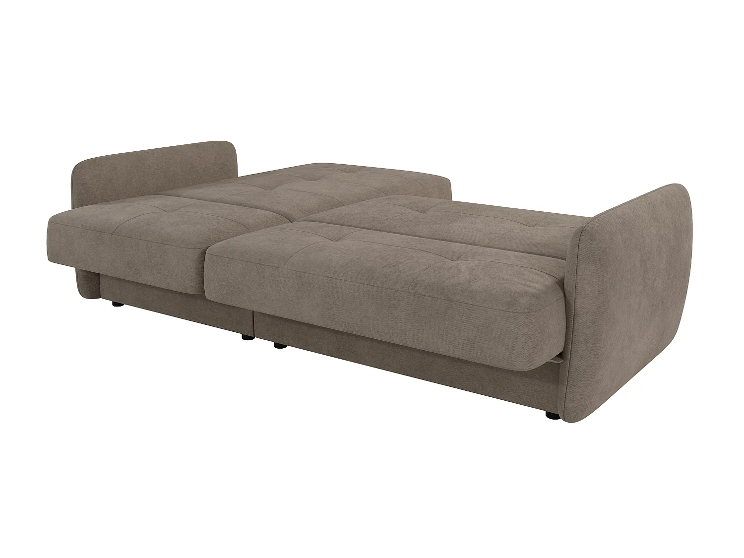 Canapé d'angle convertible clic-clac 4 places en microfibre beige VICTORIA