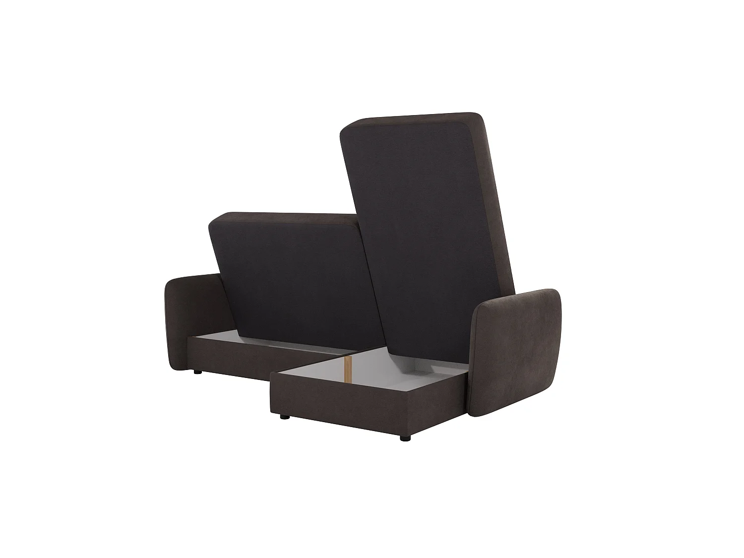 Canapé d'angle convertible clic-clac 4 places en microfibre marron VICTORIA