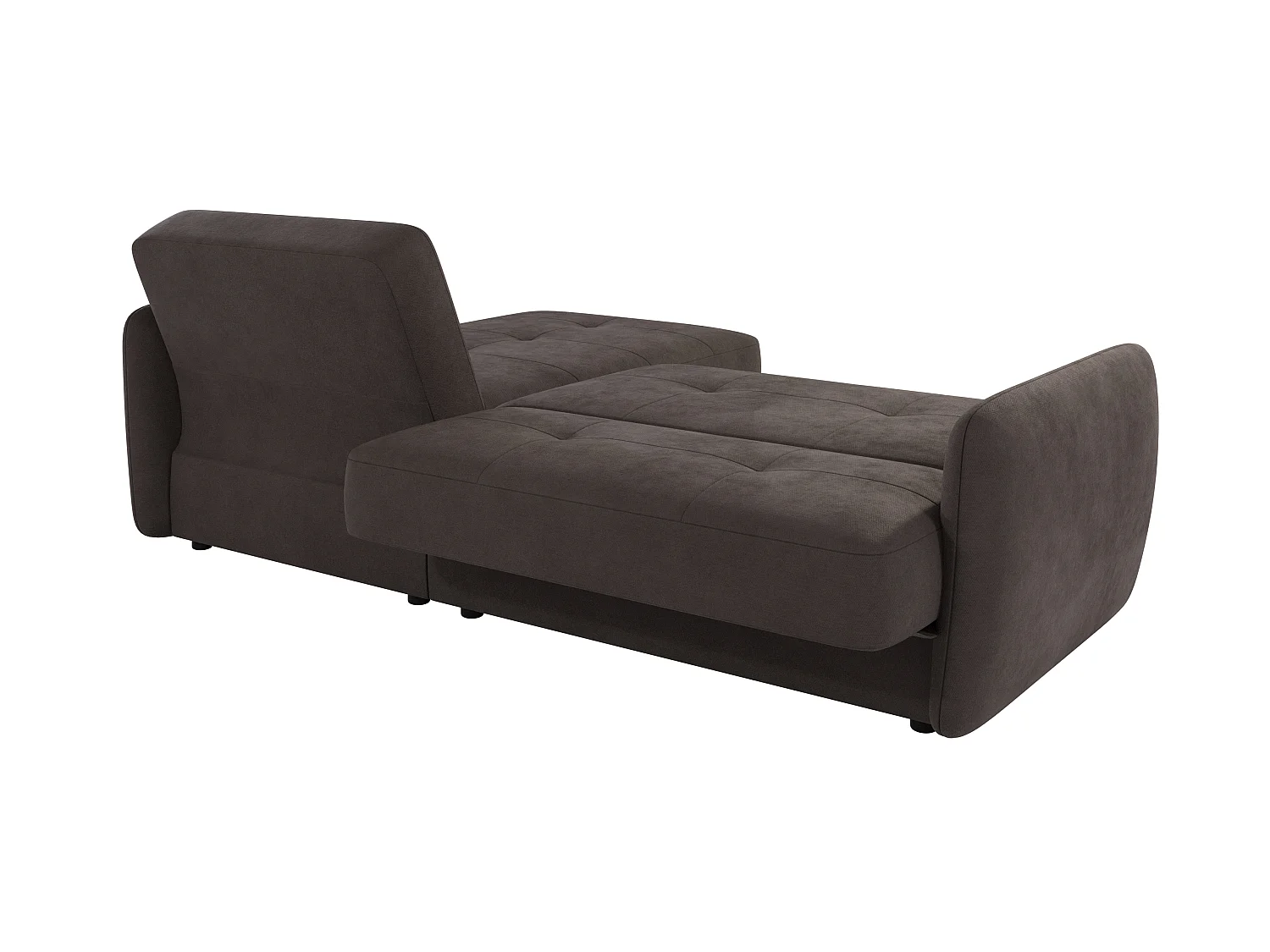 Canapé d'angle convertible clic-clac 4 places en microfibre marron VICTORIA
