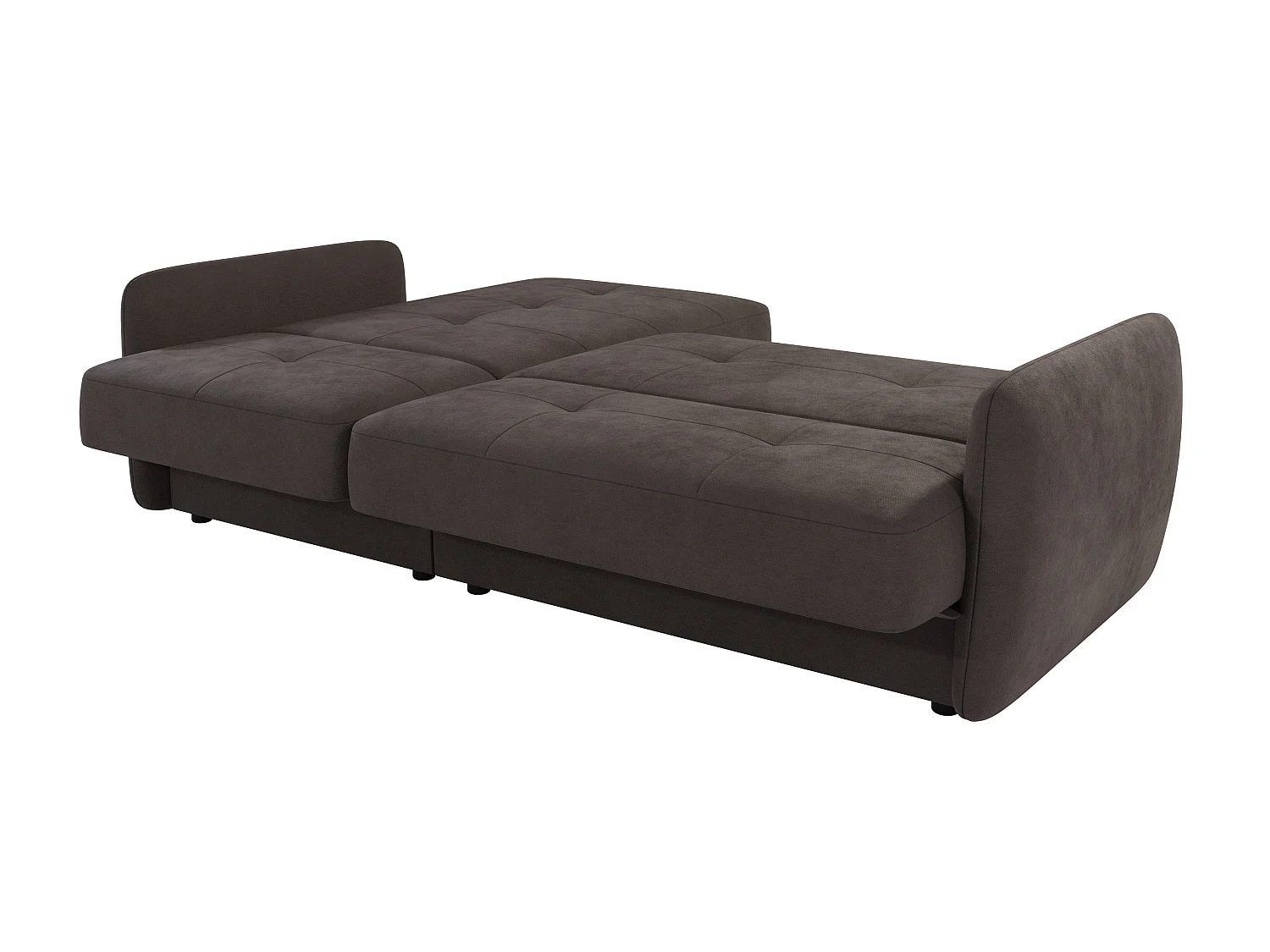 Canapé d'angle convertible clic-clac 4 places en microfibre marron VICTORIA