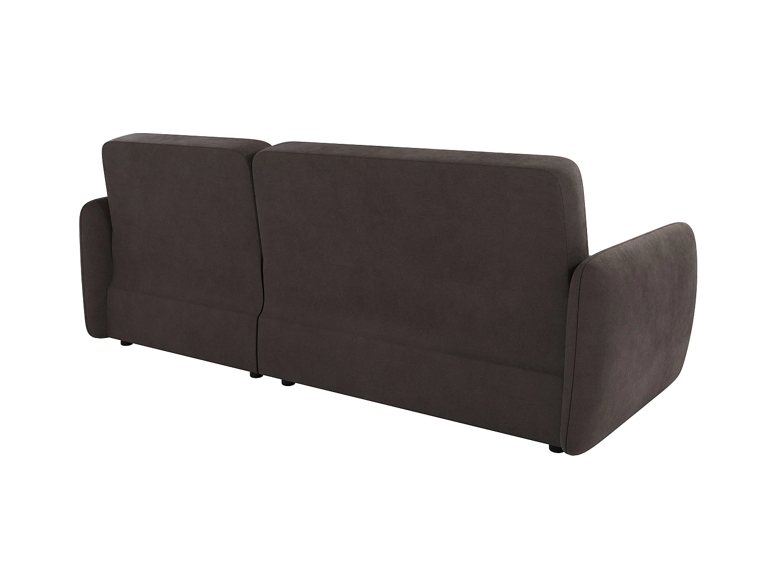 Canapé d'angle convertible clic-clac 4 places en microfibre marron VICTORIA