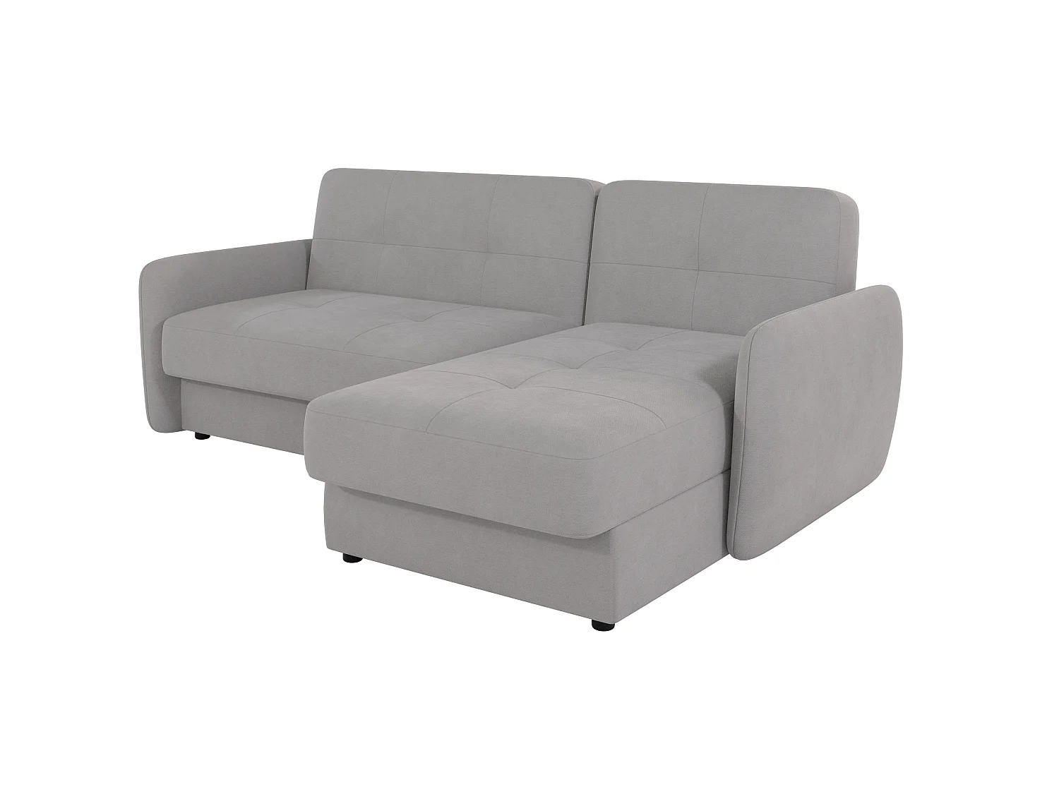 Canapé d'angle convertible clic-clac 4 places en microfibre gris VICTORIA