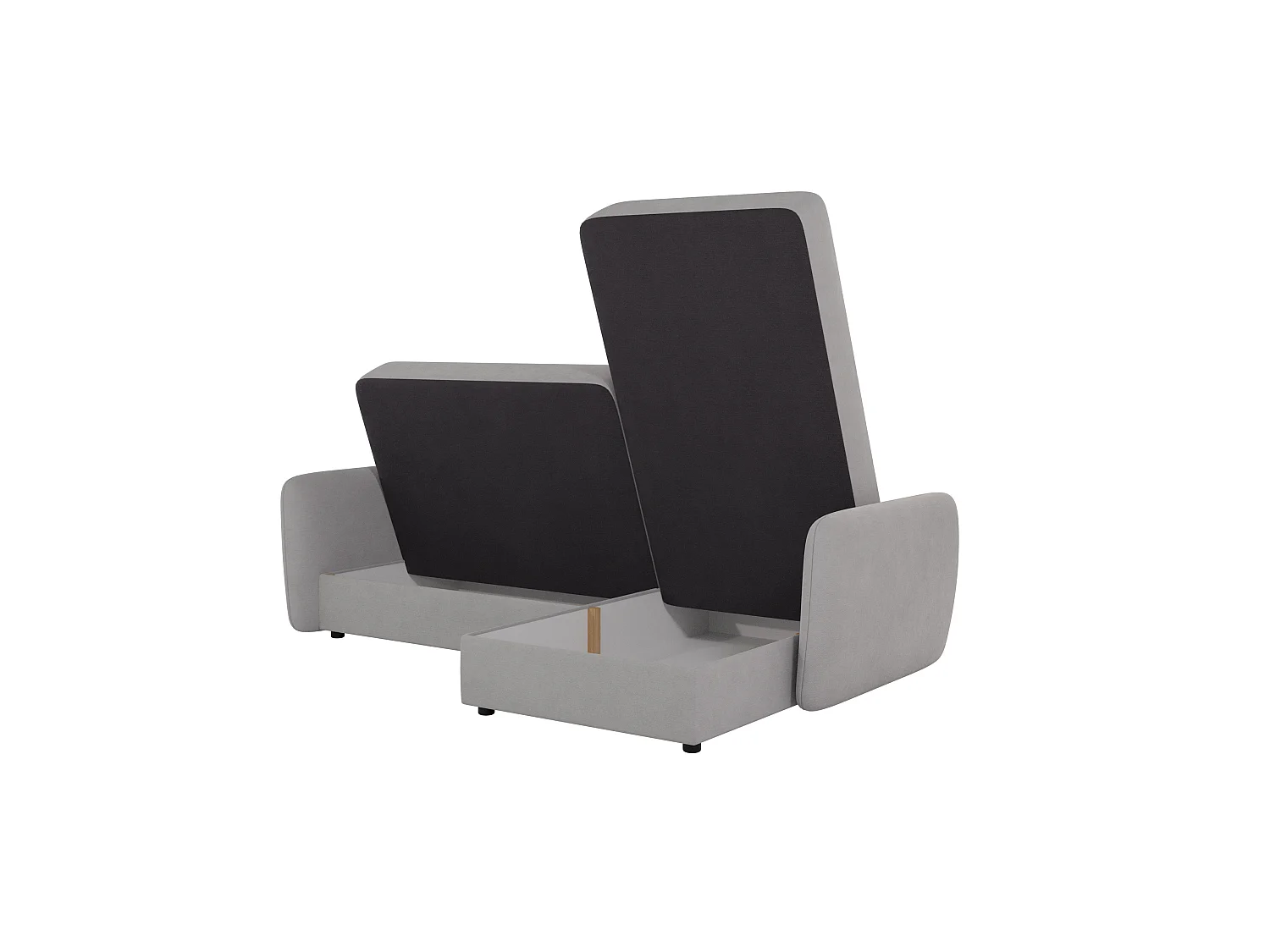Canapé d'angle convertible clic-clac 4 places en microfibre gris VICTORIA