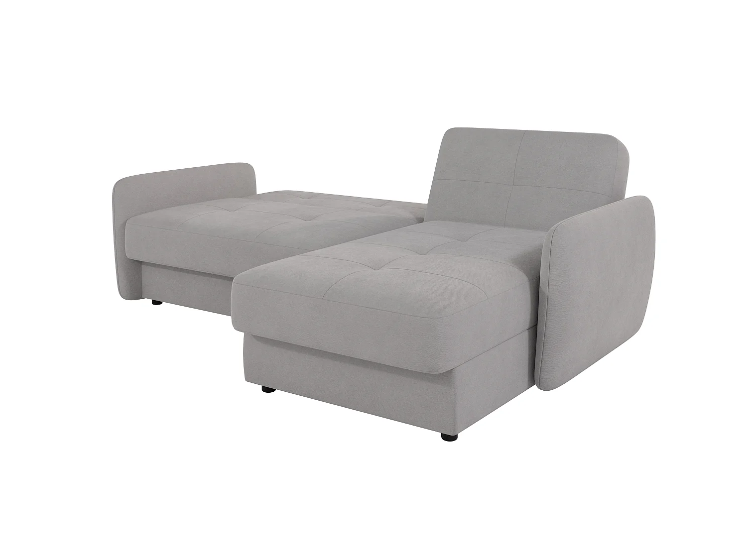 Canapé d'angle convertible clic-clac 4 places en microfibre gris VICTORIA