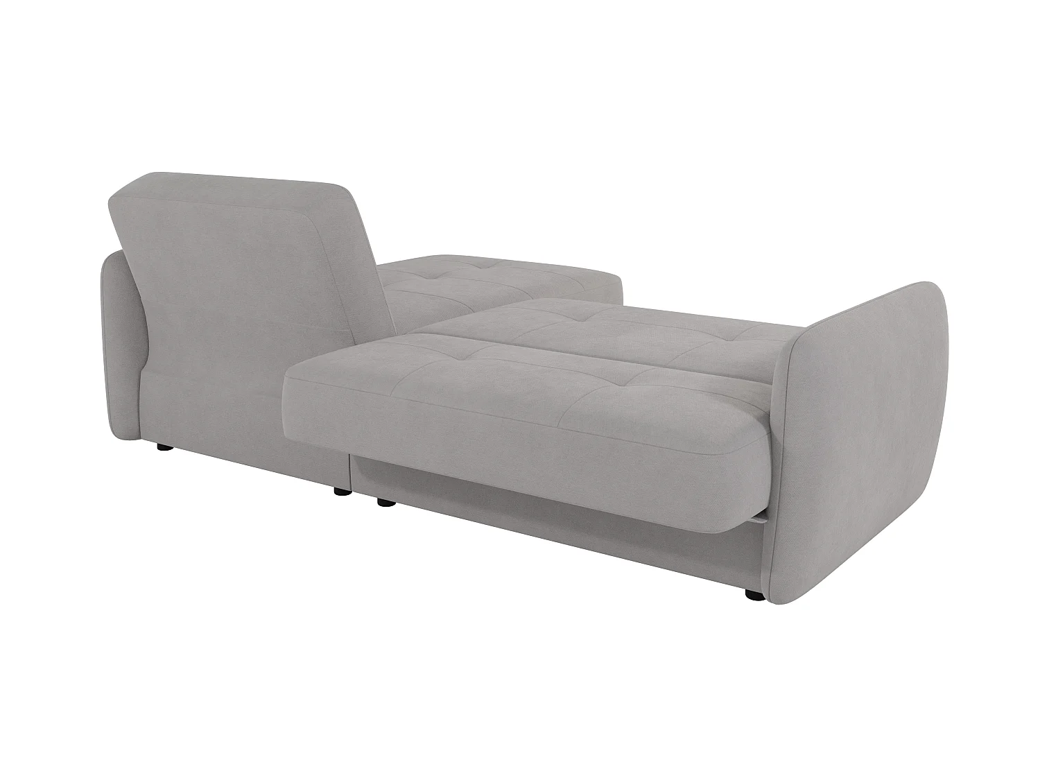 Canapé d'angle convertible clic-clac 4 places en microfibre gris VICTORIA
