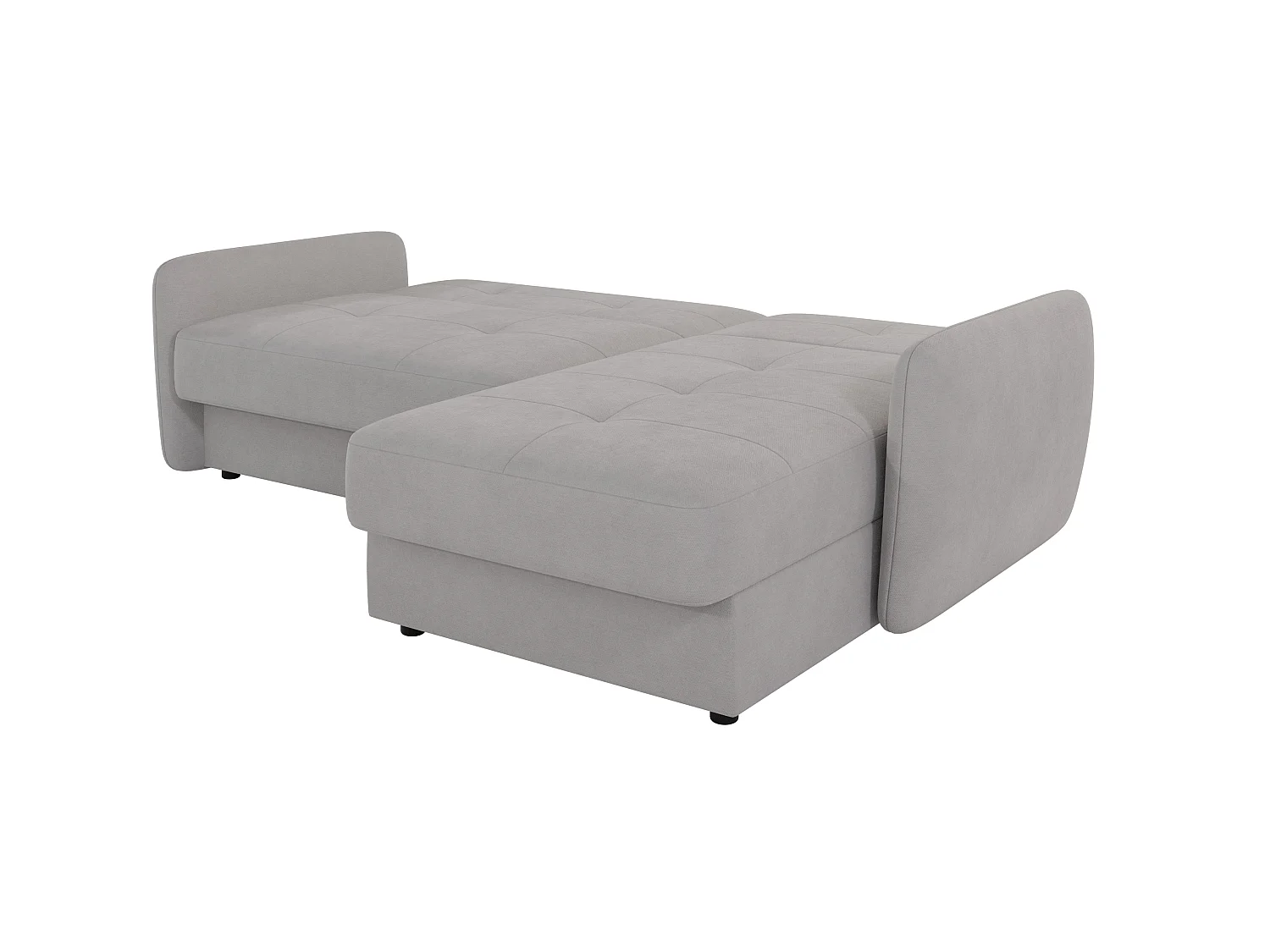Canapé d'angle convertible clic-clac 4 places en microfibre gris VICTORIA