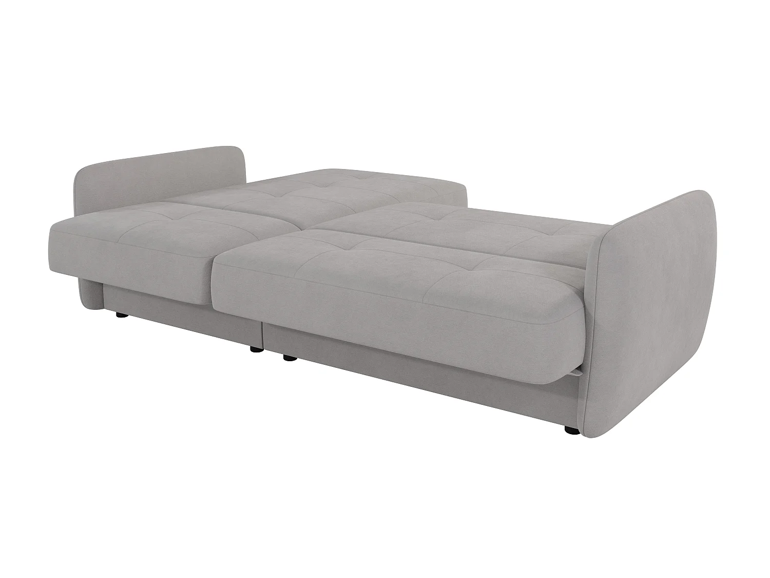 Canapé d'angle convertible clic-clac 4 places en microfibre gris VICTORIA