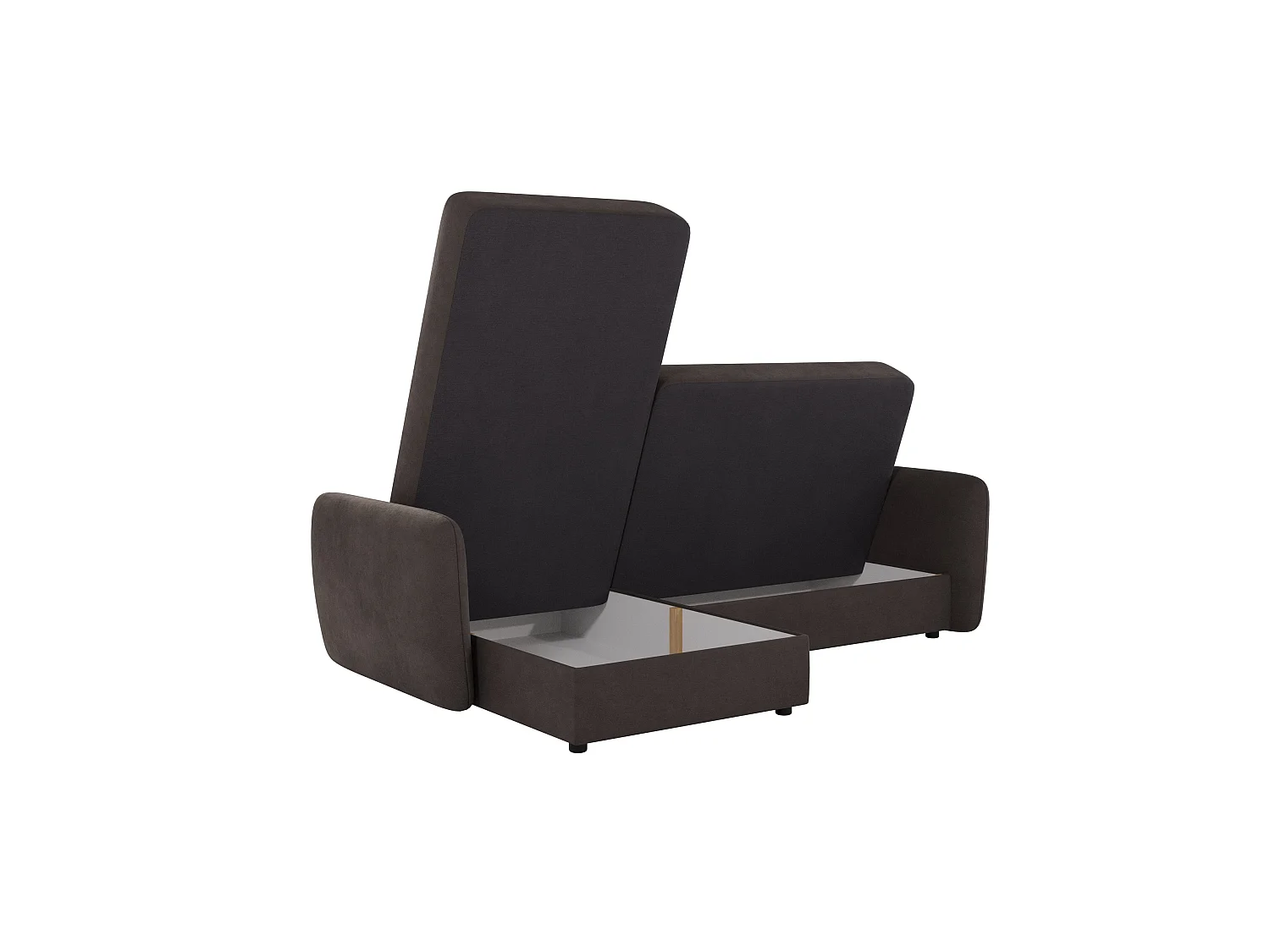 Canapé d'angle convertible clic-clac 4 places en microfibre marron VICTORIA