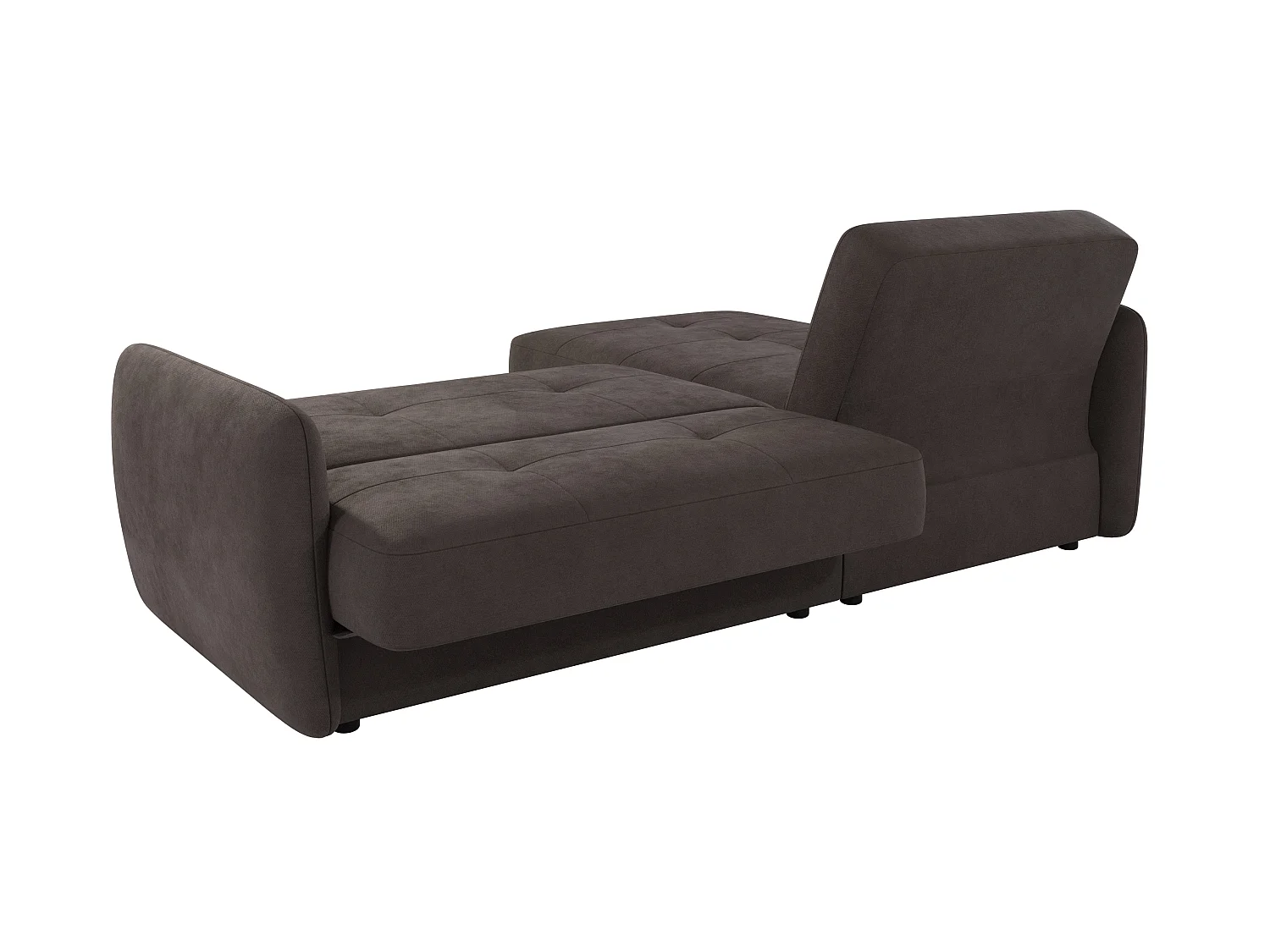 Canapé d'angle convertible clic-clac 4 places en microfibre marron VICTORIA