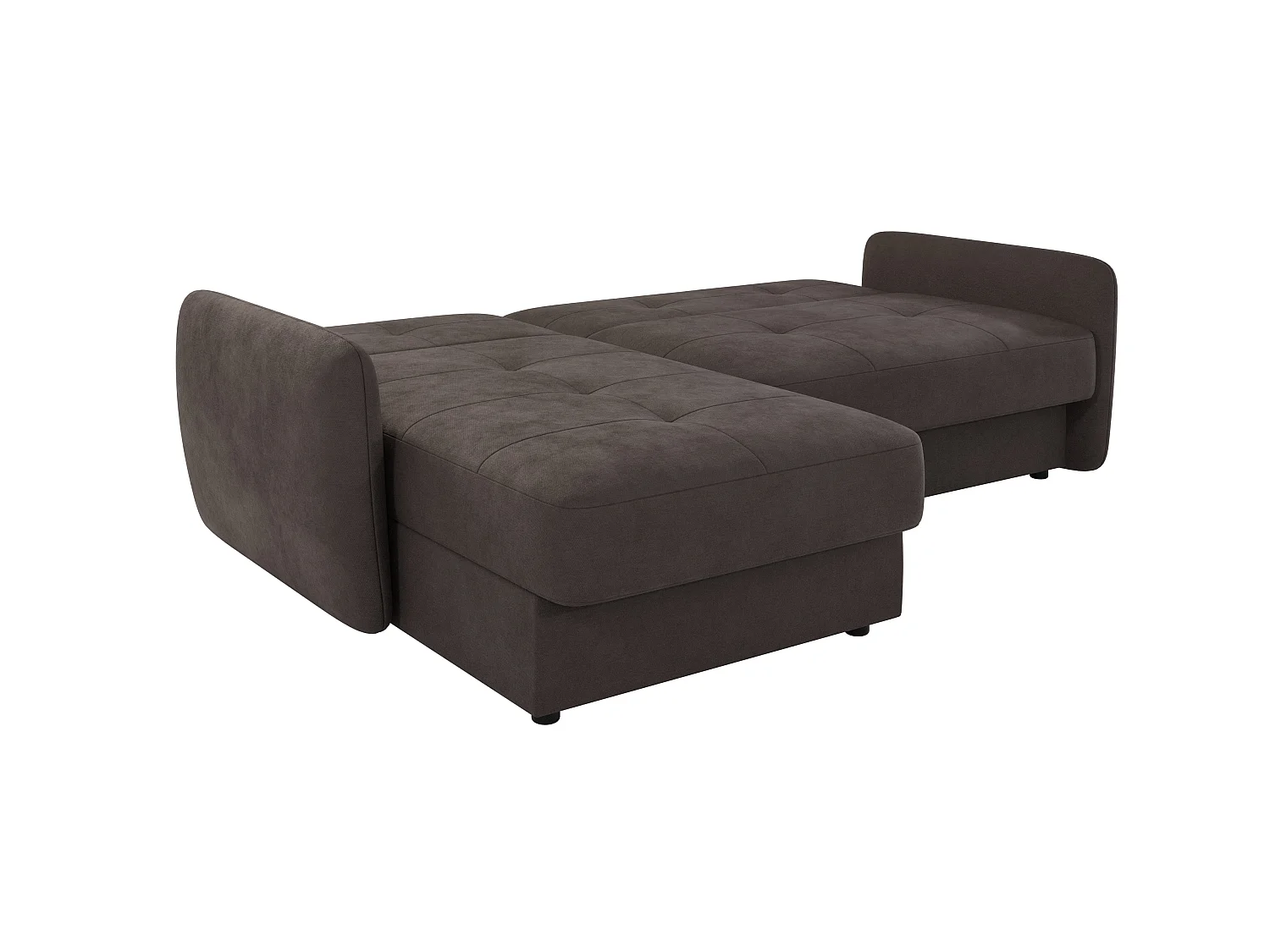 Canapé d'angle convertible clic-clac 4 places en microfibre marron VICTORIA