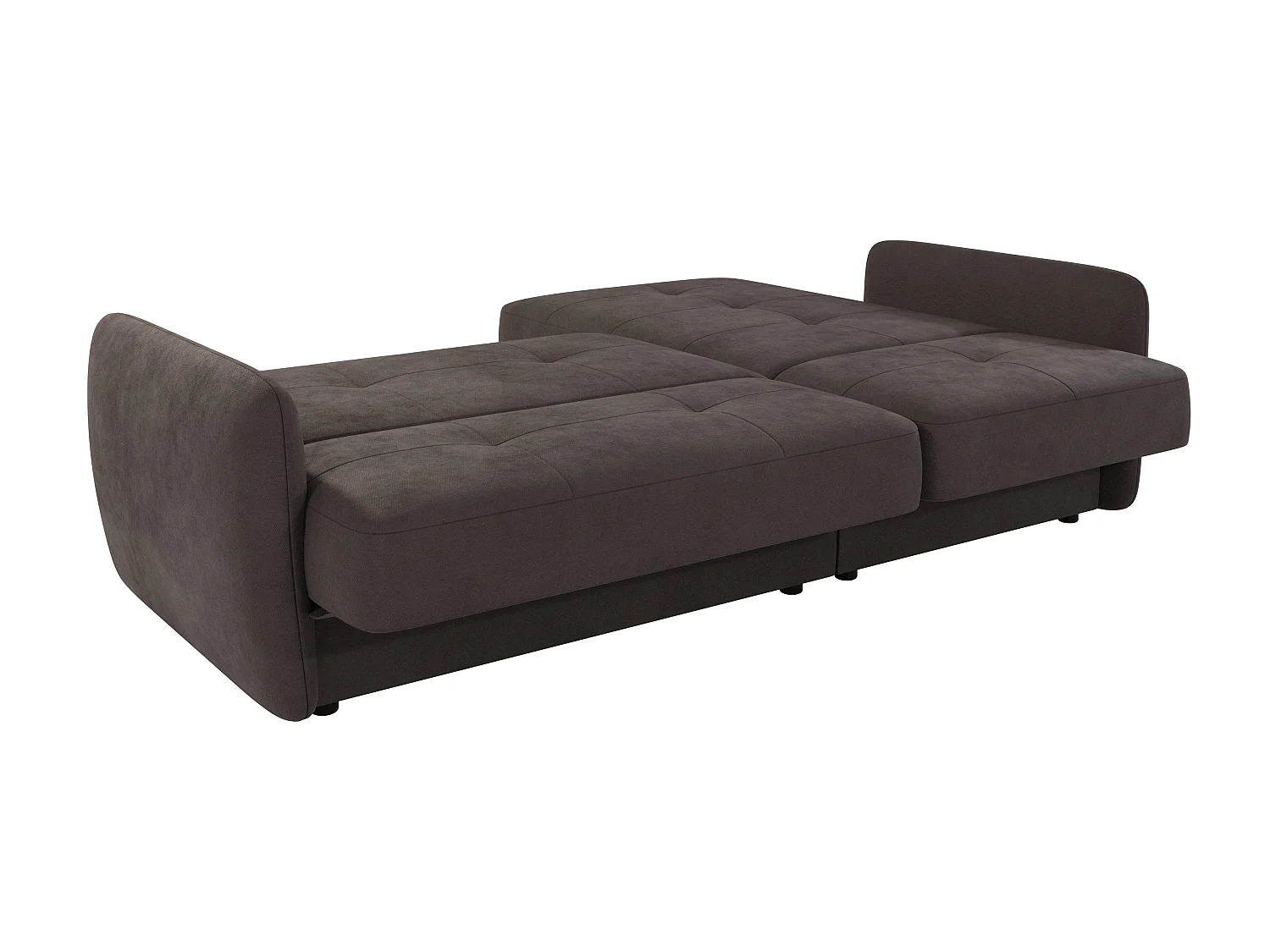 Canapé d'angle convertible clic-clac 4 places en microfibre marron VICTORIA