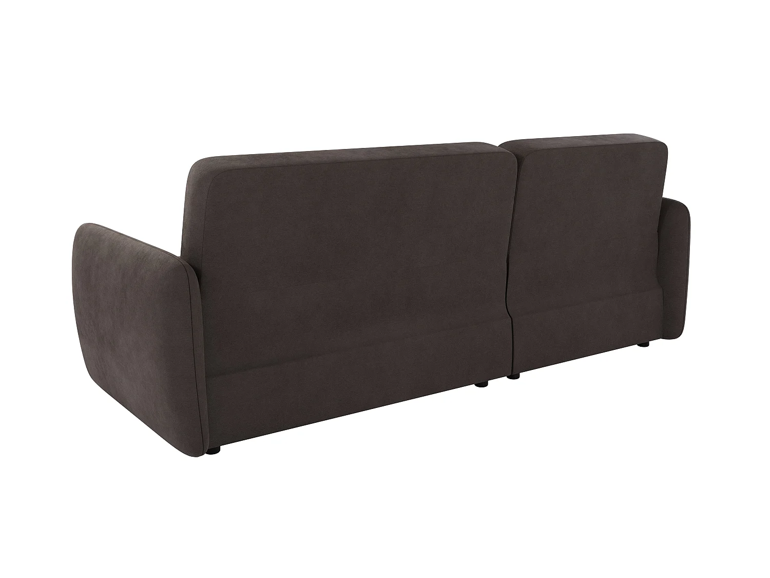 Canapé d'angle convertible clic-clac 4 places en microfibre marron VICTORIA