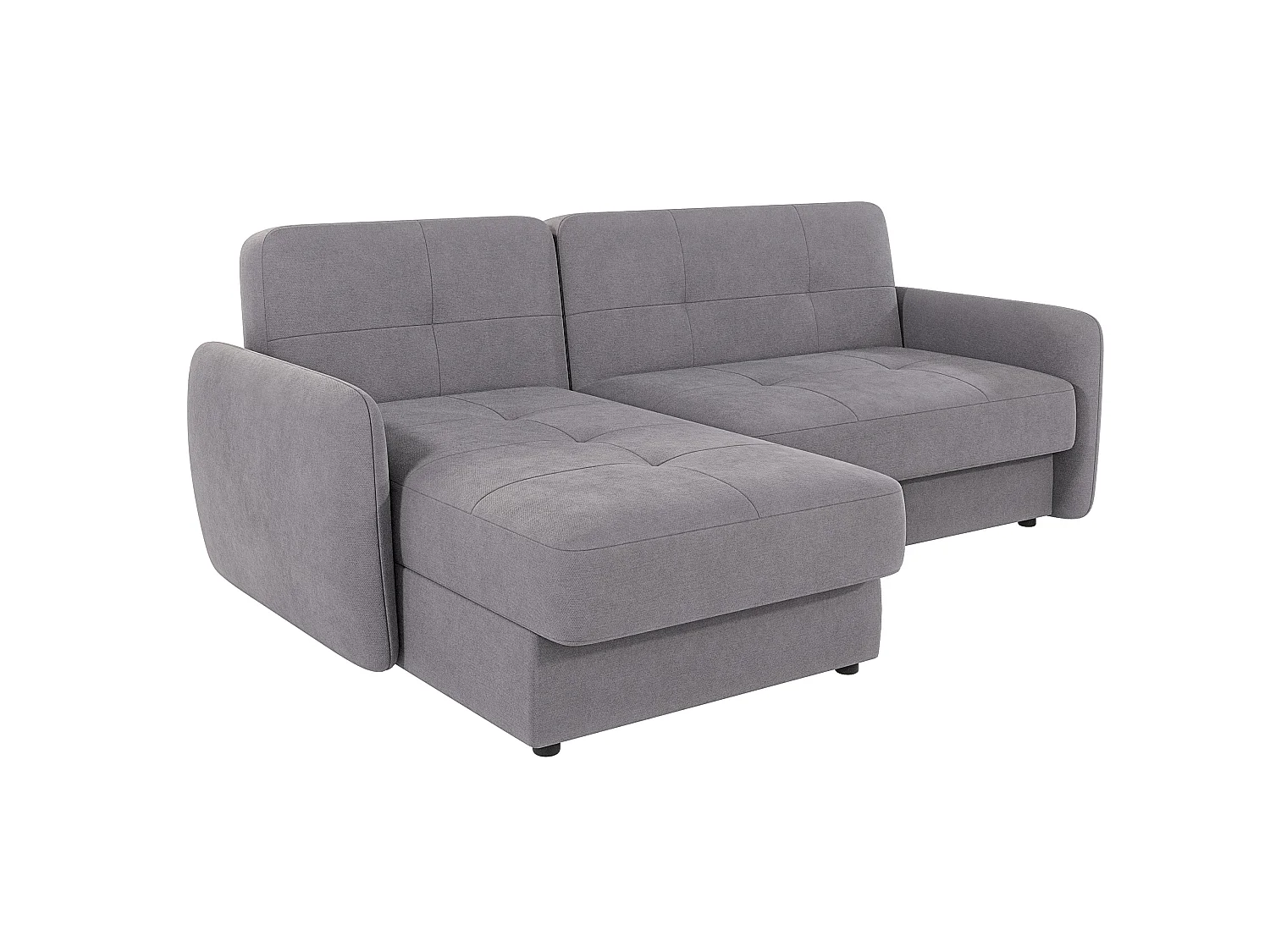 Canapé d'angle convertible clic-clac 4 places en microfibre gris VICTORIA