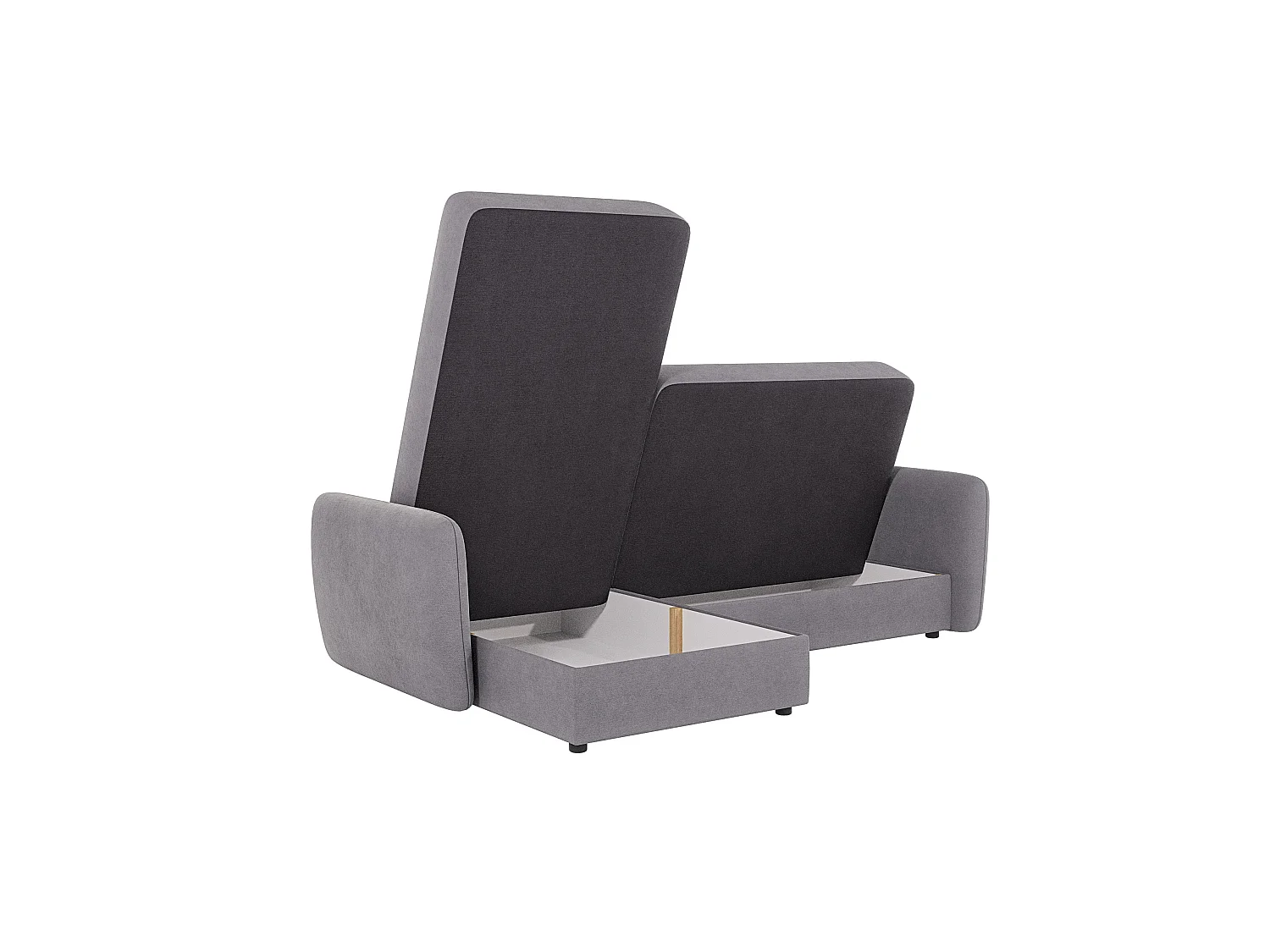 Canapé d'angle convertible clic-clac 4 places en microfibre gris VICTORIA