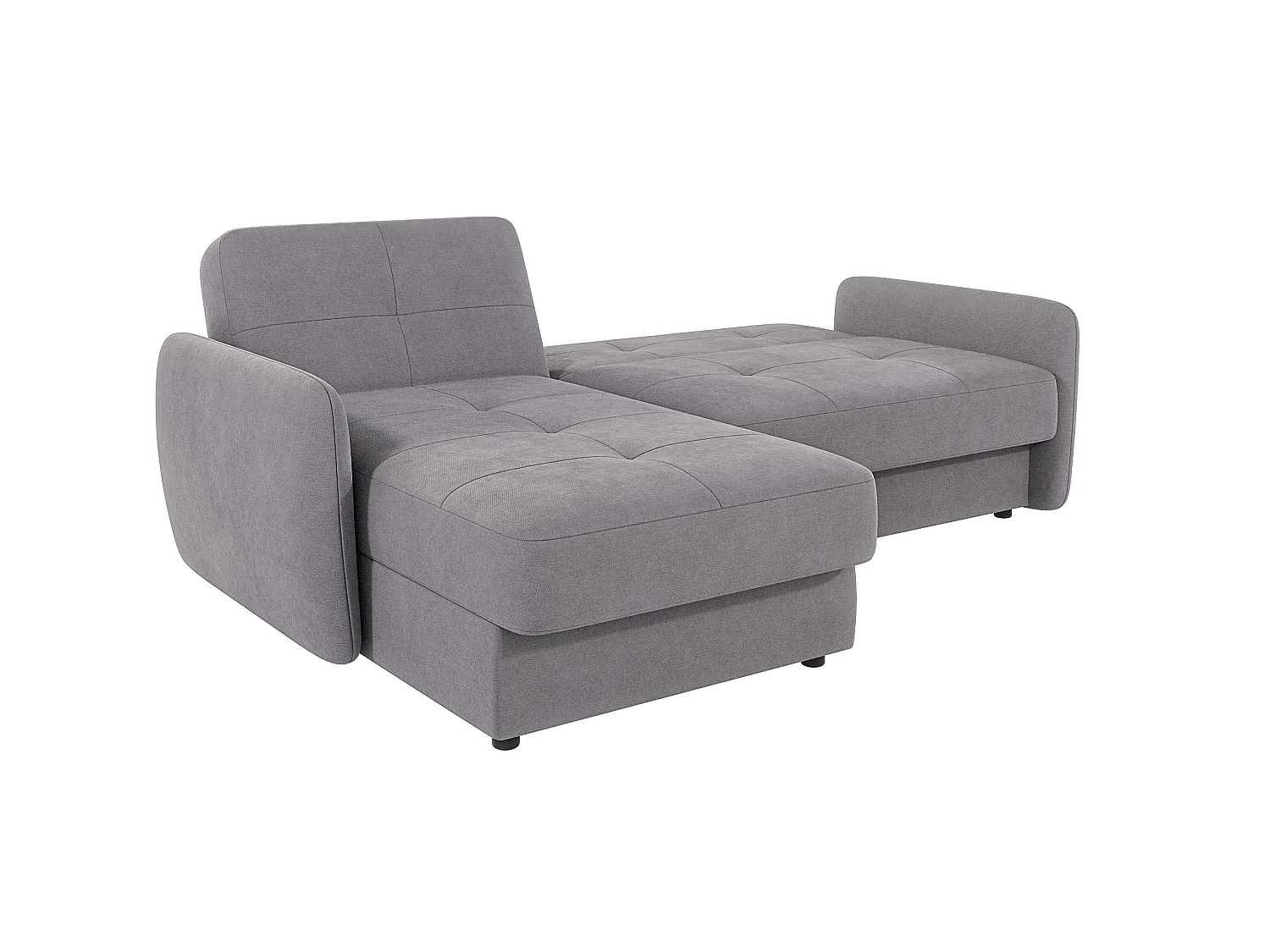 Canapé d'angle convertible clic-clac 4 places en microfibre gris VICTORIA