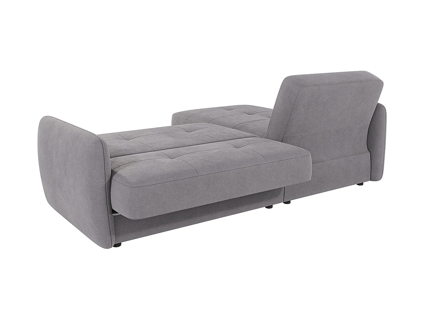 Canapé d'angle convertible clic-clac 4 places en microfibre gris VICTORIA