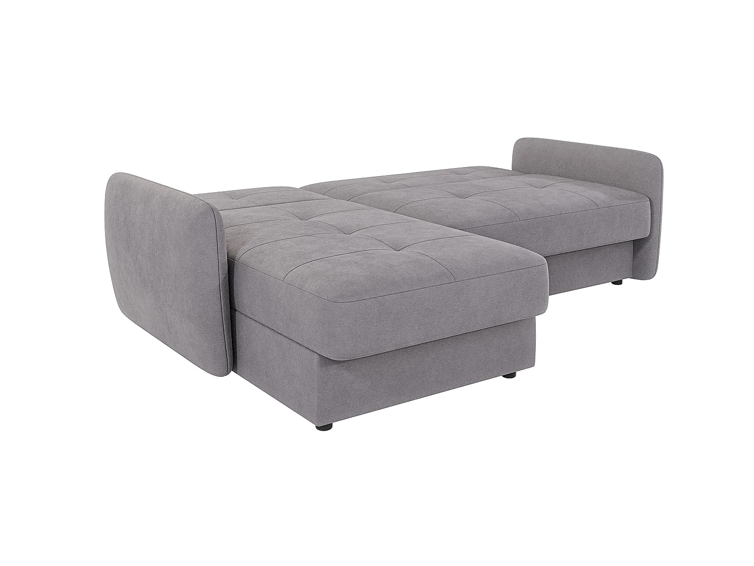 Canapé d'angle convertible clic-clac 4 places en microfibre gris VICTORIA