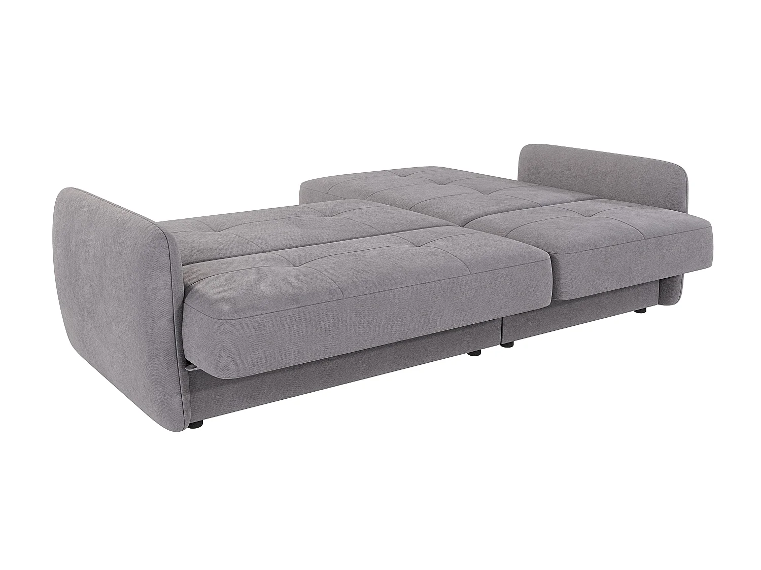 Canapé d'angle convertible clic-clac 4 places en microfibre gris VICTORIA