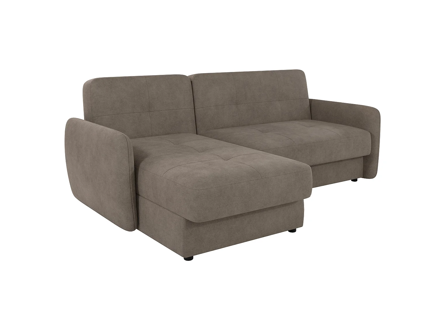 Canapé d'angle convertible 4 places en microfibre beige VICTORIA