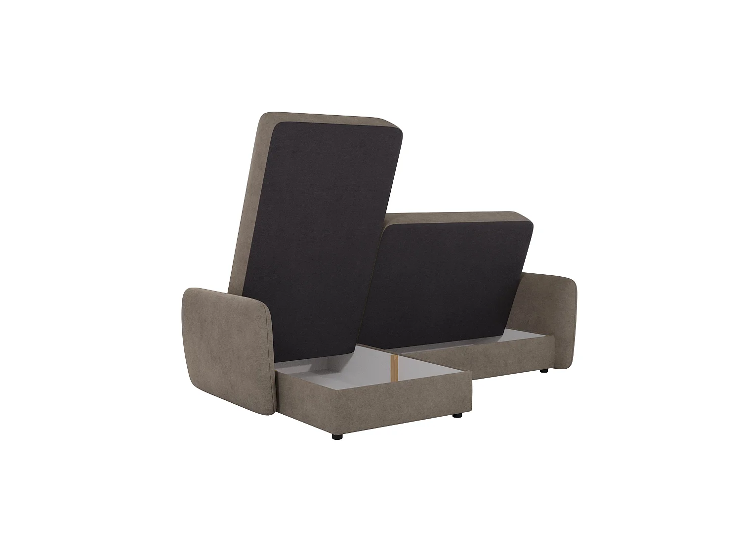 Canapé d'angle convertible 4 places en microfibre beige VICTORIA