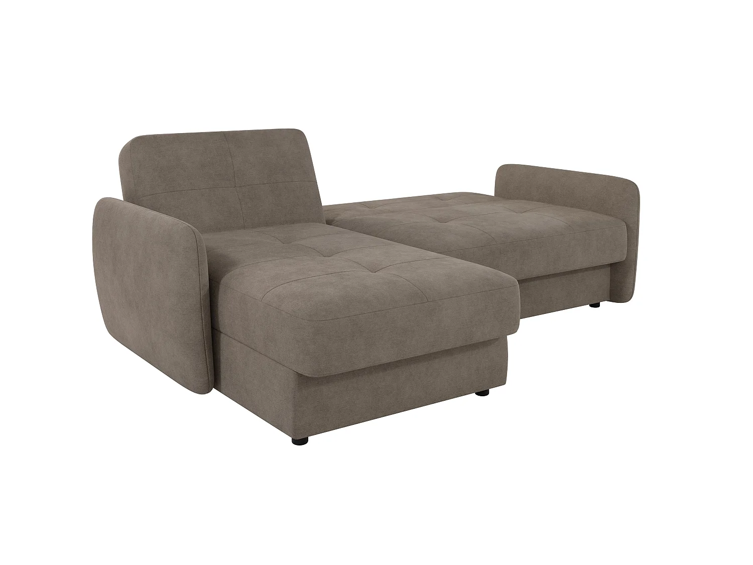 Canapé d'angle convertible 4 places en microfibre beige VICTORIA