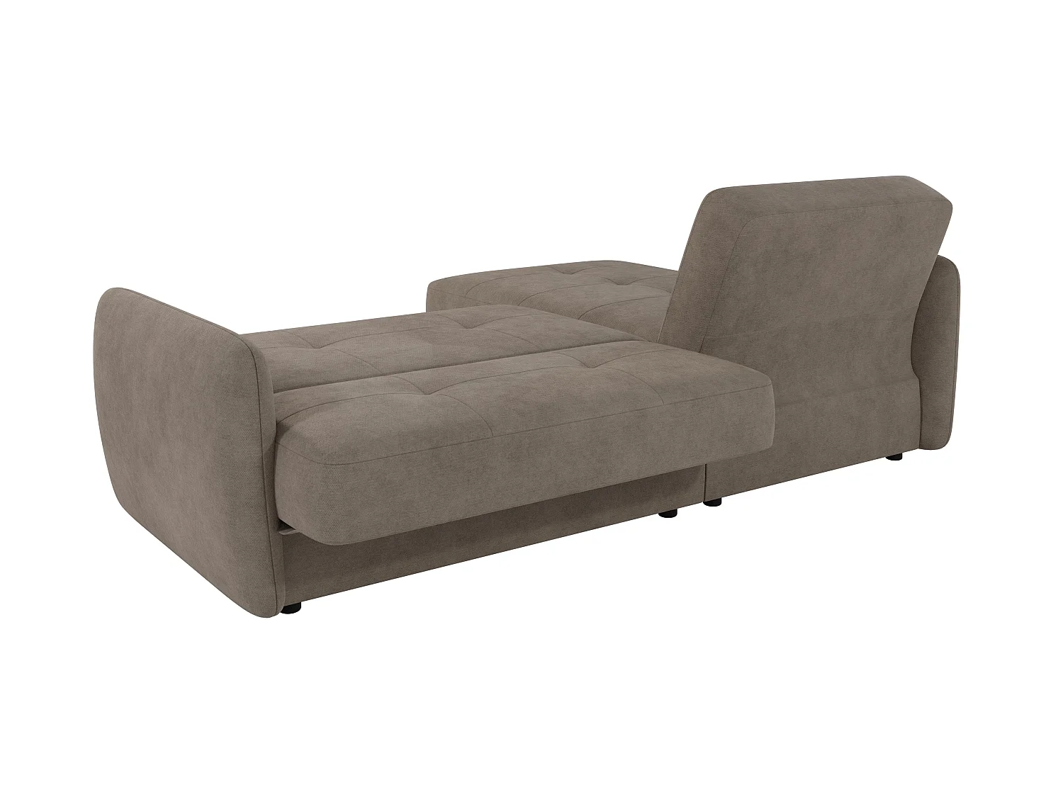 Canapé d'angle convertible 4 places en microfibre beige VICTORIA