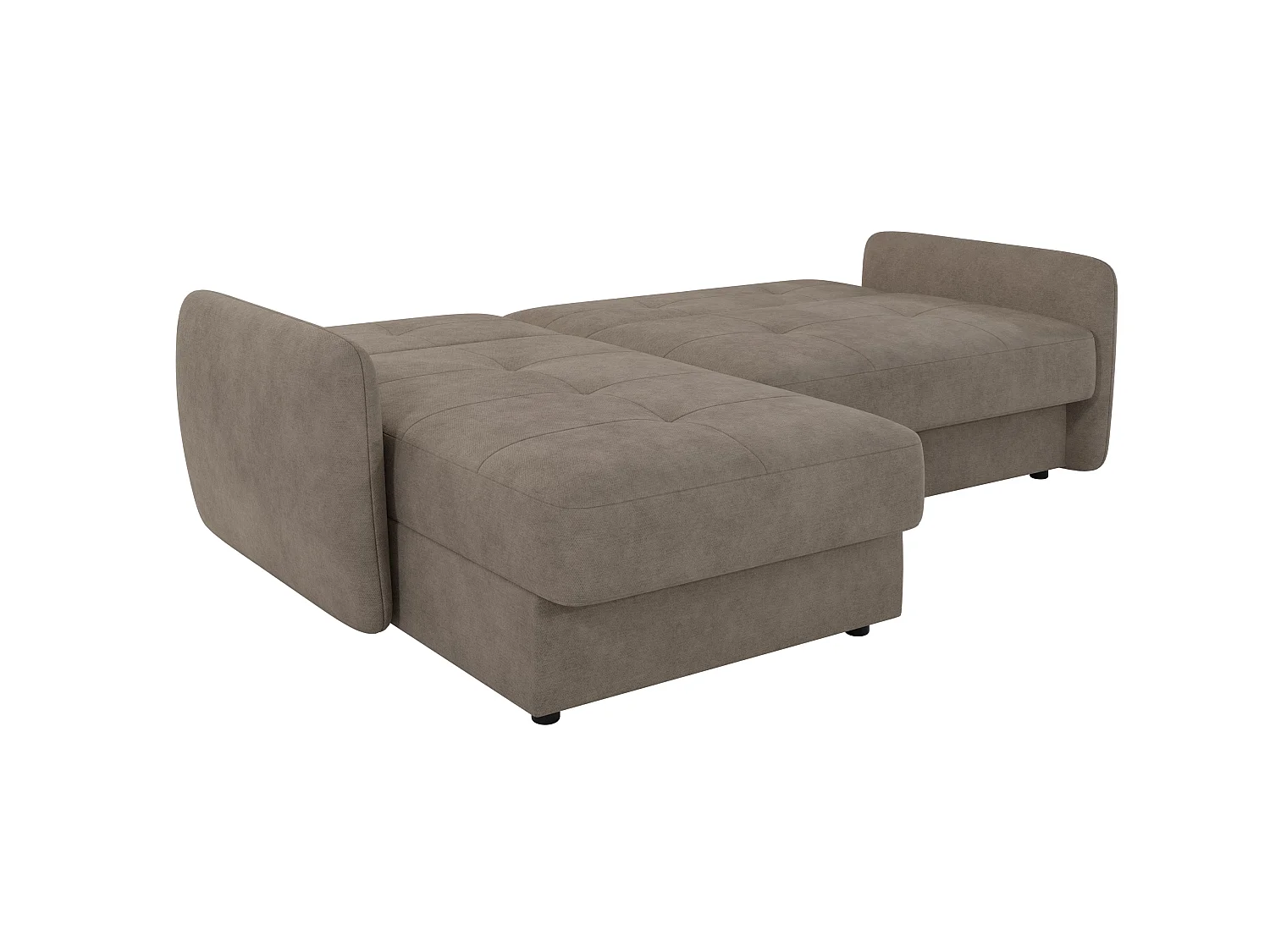 Canapé d'angle convertible 4 places en microfibre beige VICTORIA