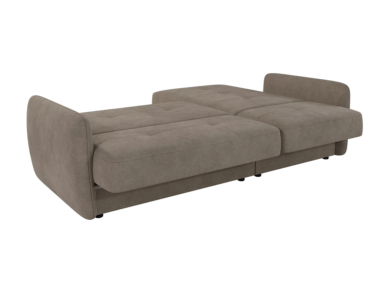 Canapé d'angle convertible 4 places en microfibre beige VICTORIA