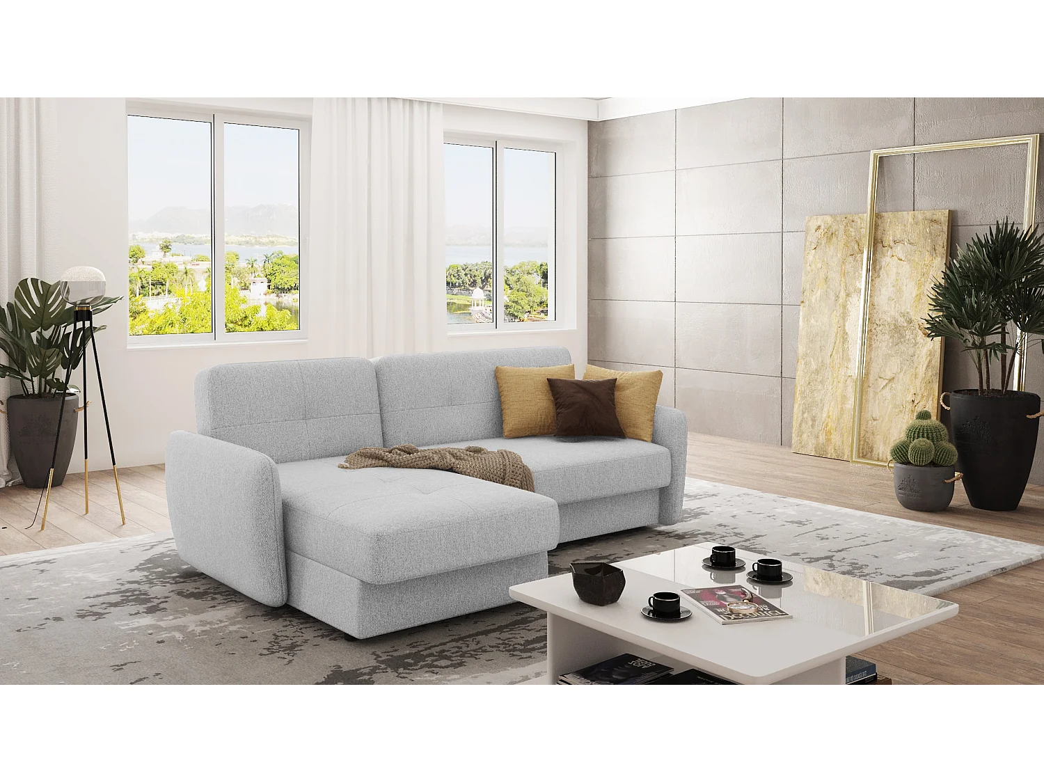 Modernes Ecksofa Victoria mit Ottomane