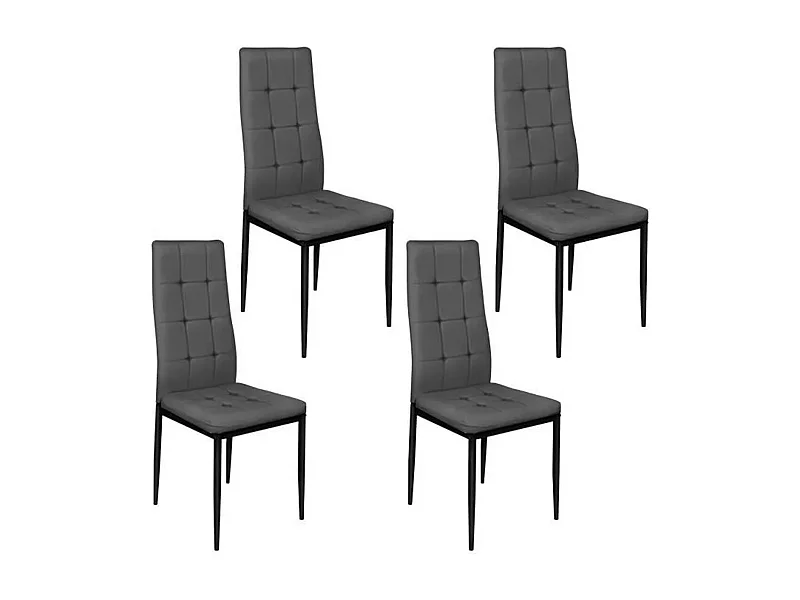 Set von 4 Stühlen GEORGES – Farbe Grau – Eleganz und Komfort für Ihr Esszimmer
