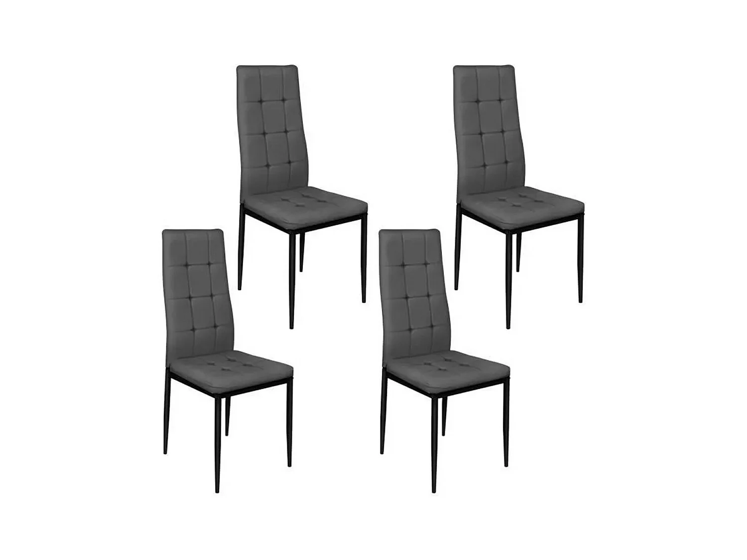 Set von 4 Stühlen GEORGES – Farbe Grau – Eleganz und Komfort für Ihr Esszimmer