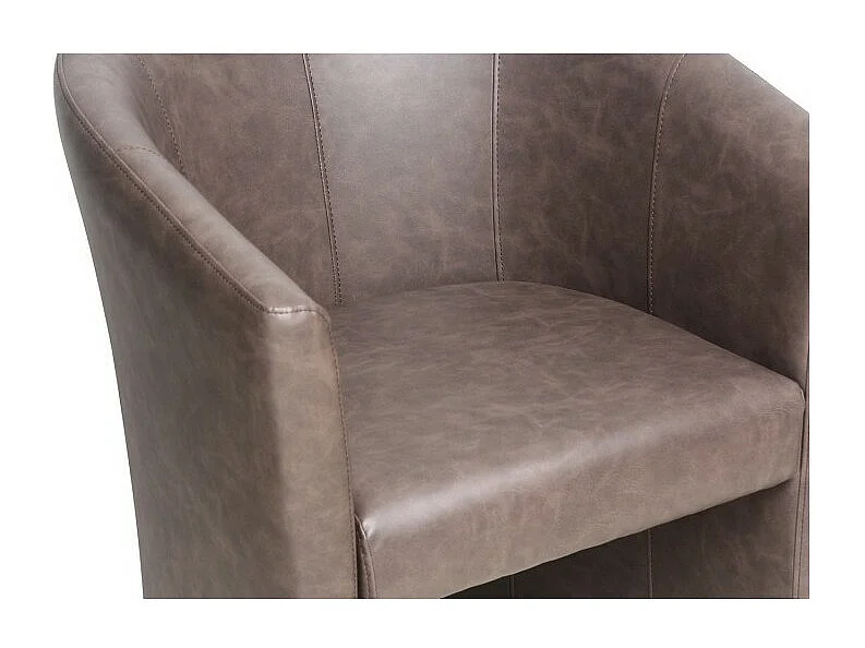 Fauteuil de salon KYOTO – Confortable – Brun foncé – Style vintage